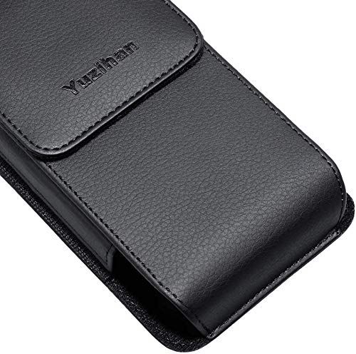 Premium Leather Belt Holster for iPhone 16 Plus/Pro Max, 15 Plus/Pro Max, 14 Plus/Pro Max, 13 Pro Max & 12 Pro Max - Compatible with Thick Defender Hybrid Armor Cases - Perfect for Outdoor Activities, Work & Everyday Carry