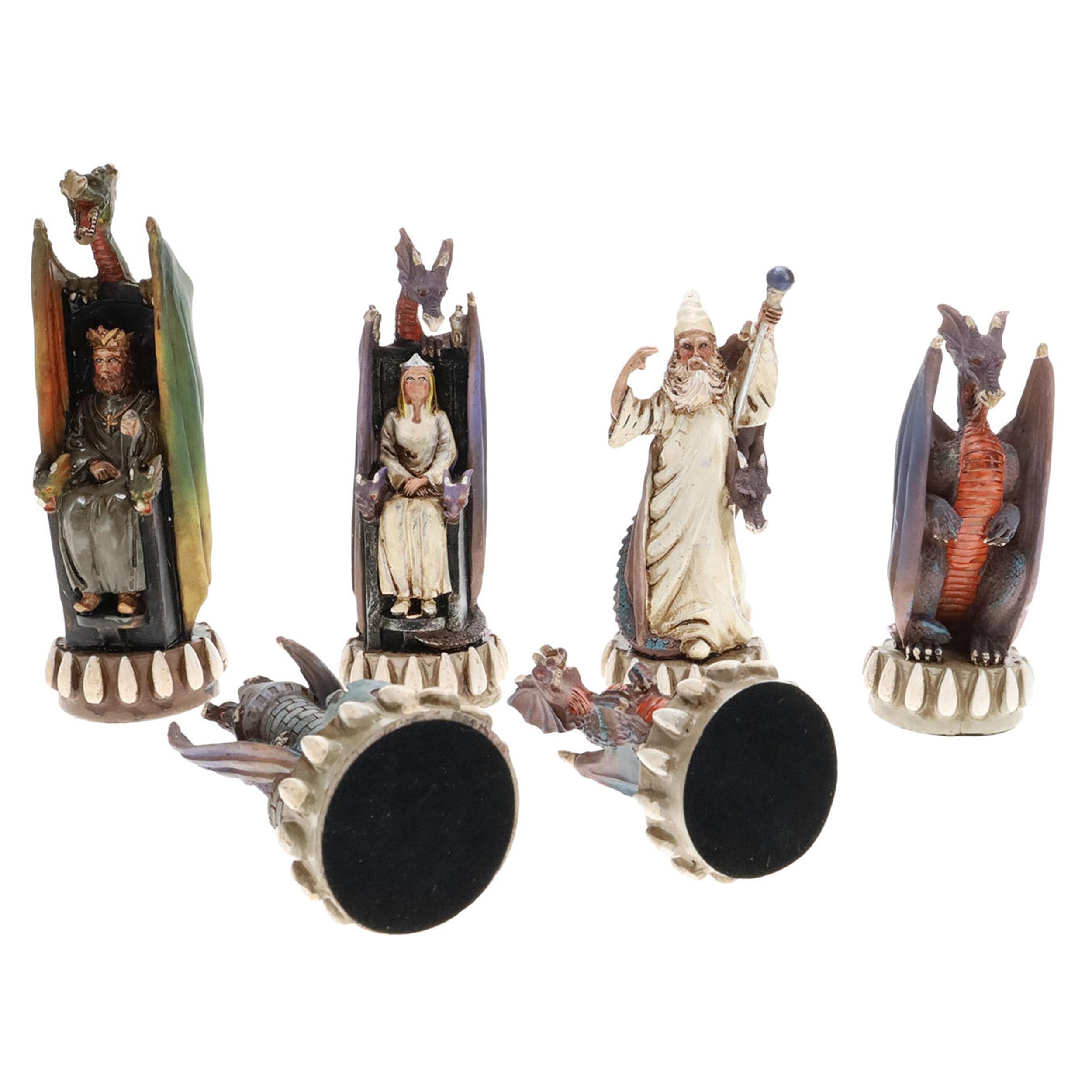 WE Games Dragon Figures Chess Set - Hand Painted Polystone Chess Pieces Only - Luxury Fantasy Chess Game for Adults - Perfect for D&D, Game Nights & Collector's Display