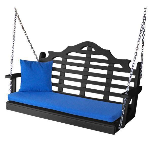 A & L Furniture Poly Marlboro Swing - Durable Outdoor Patio Swing with Weather-Resistant Cushions for Garden, Backyard, and Porch Relaxation