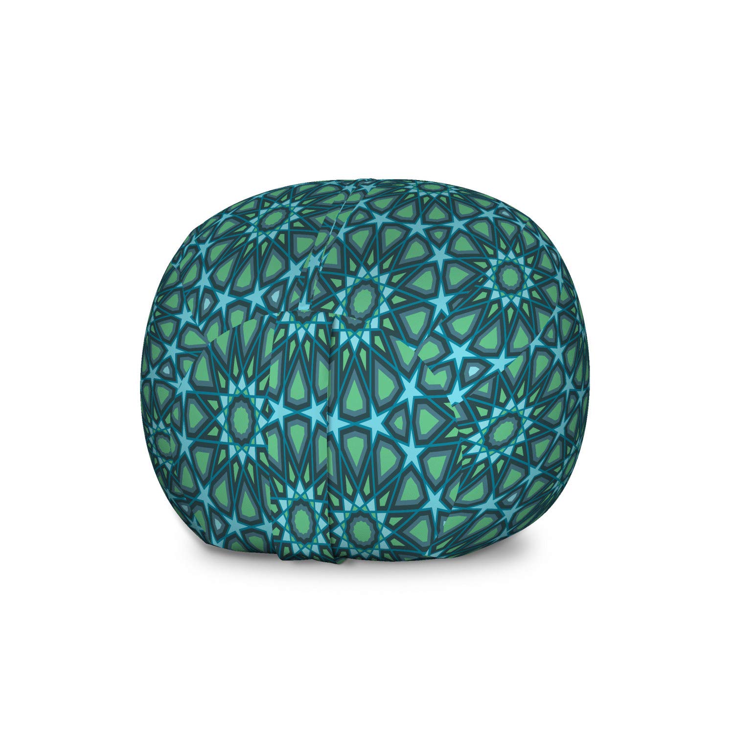 Ambesonne Large Washable Storage Toy Bag Chair - Moroccan Intricate Lattice Pattern with Oriental Influences, Dark Teal Blue Stuffed Animal Organizer for Kids' Room, Playroom & Nursery Storage Solution