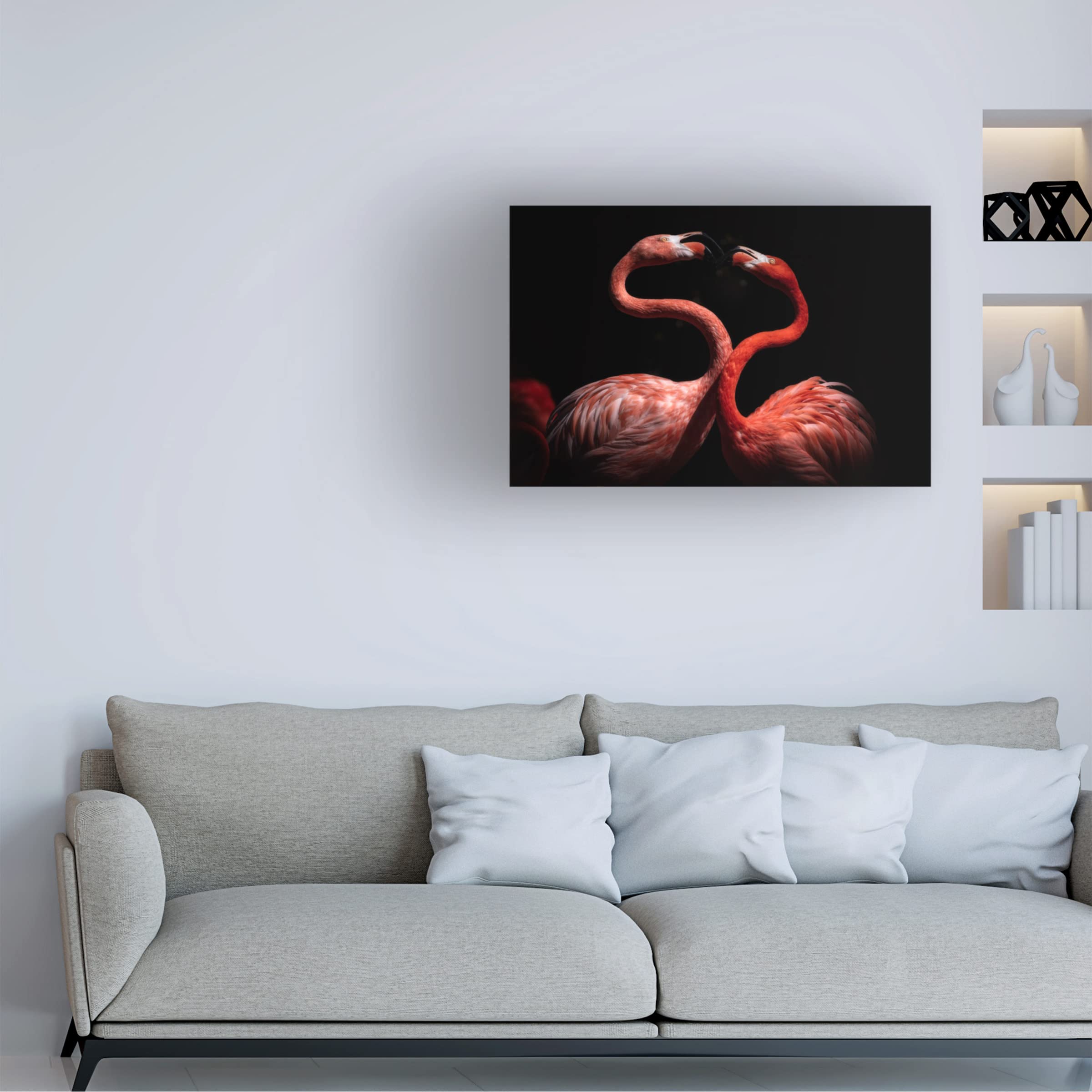 Flamingos by Eiji Itoyama - Premium Canvas Wall Art Print - Tropical Home Decor for Living Room, Bedroom & Office