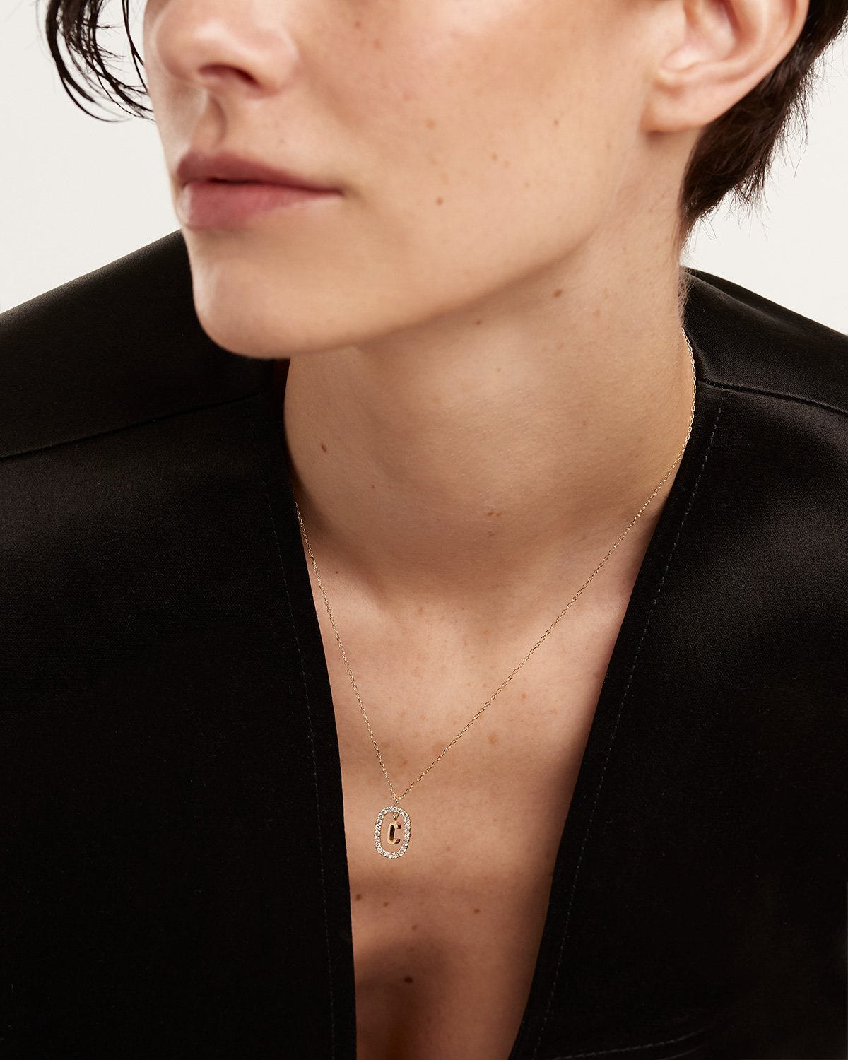GRID 4 Diamond & 14K Yellow Gold Initial Letter Necklace - Perfect for Birthdays, Anniversaries & Bridal Jewelry Gifts