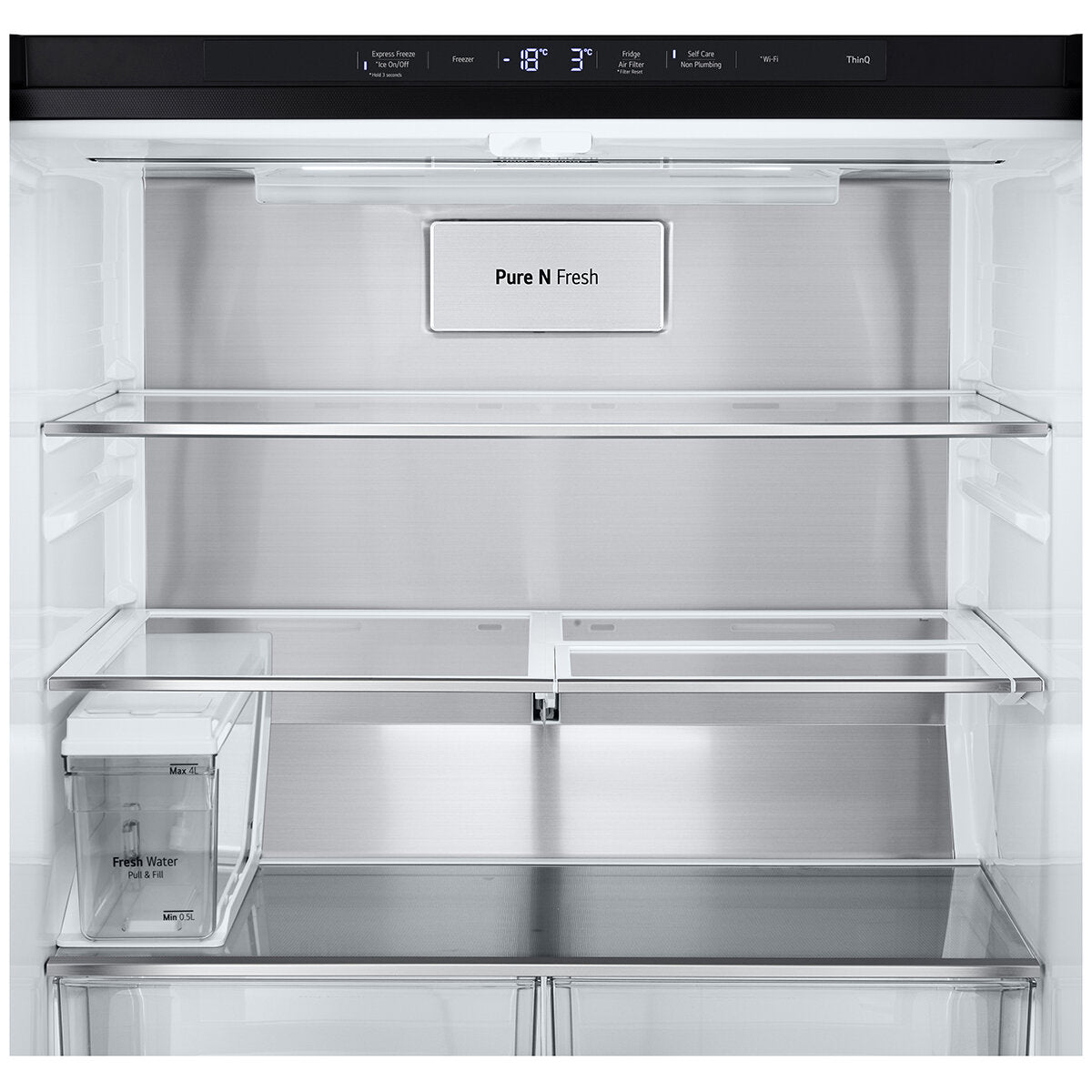 LG 508L French Door Refrigerator with Slim Non-Plumbed Ice and Water Dispenser - Matte Black (GF-LN500MBL) | Energy Efficient, Spacious Design for Modern Kitchens & Entertaining
