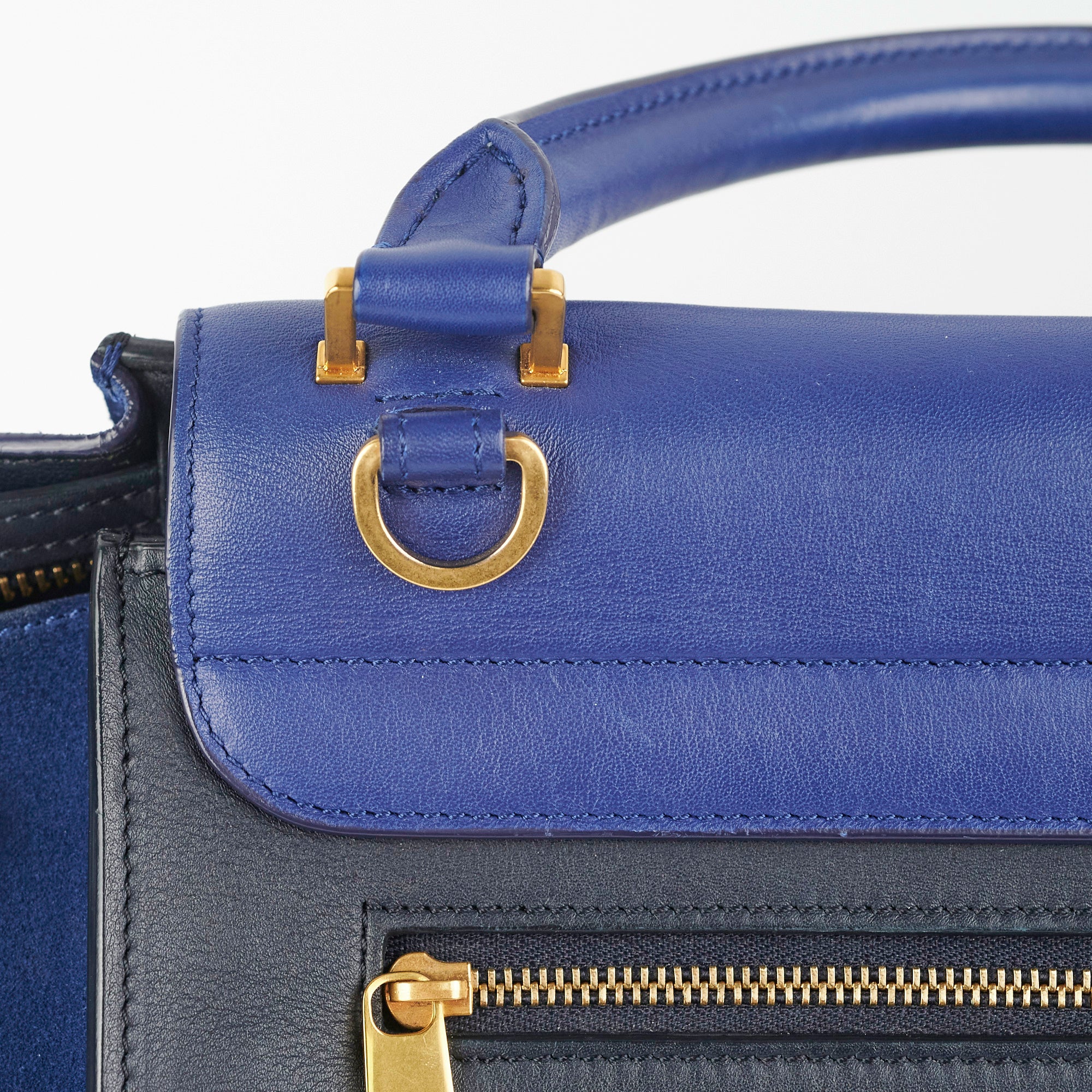 Celine Small Trapeze Handbag in Blue & Black - Stylish Crossbody Bag for Women | Perfect for Work, Travel & Evening Events