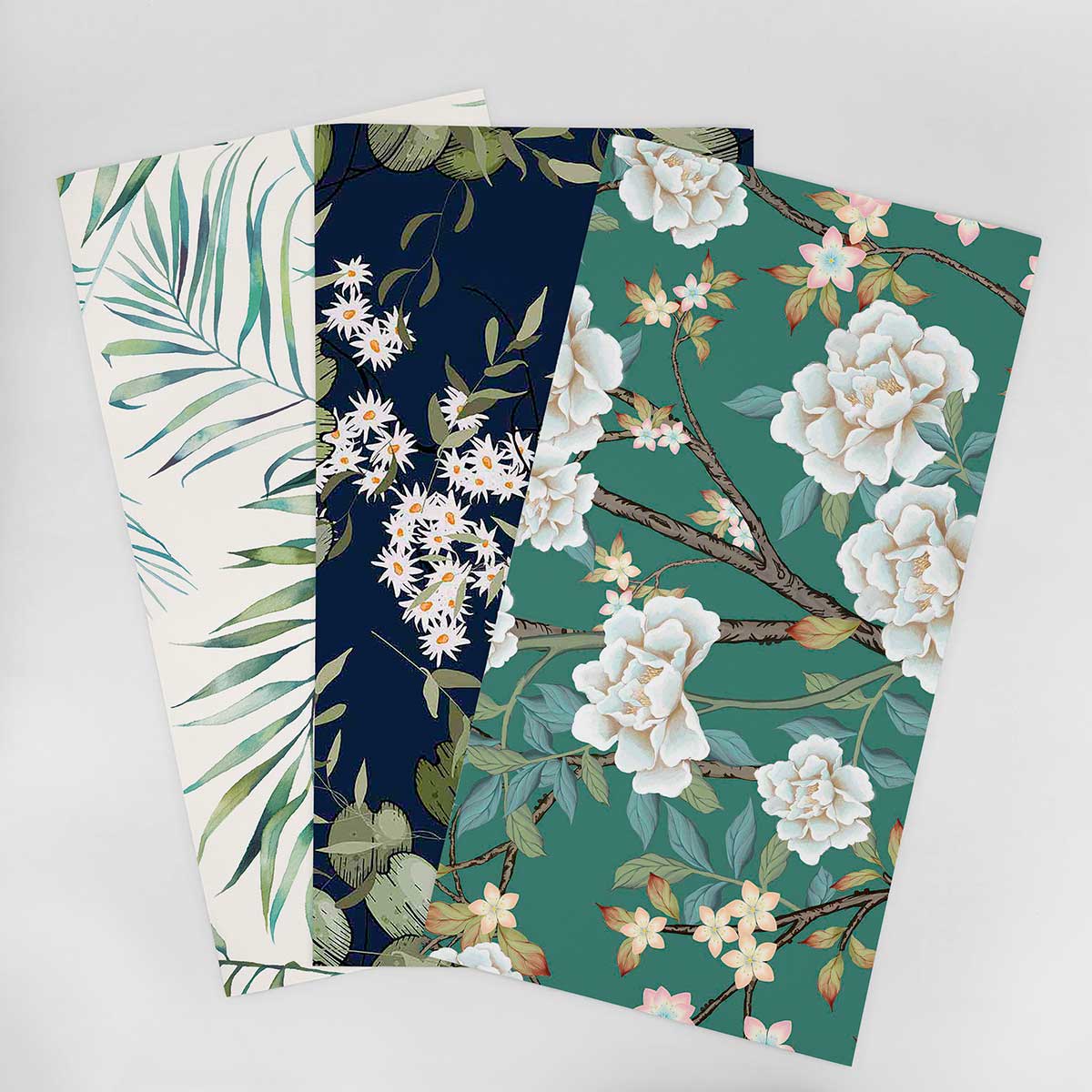 Green Bathroom Wallpaper Sample - Waterproof & Peel-and-Stick - Modern Floral Design for Bathroom, Kitchen & Powder Room Decor