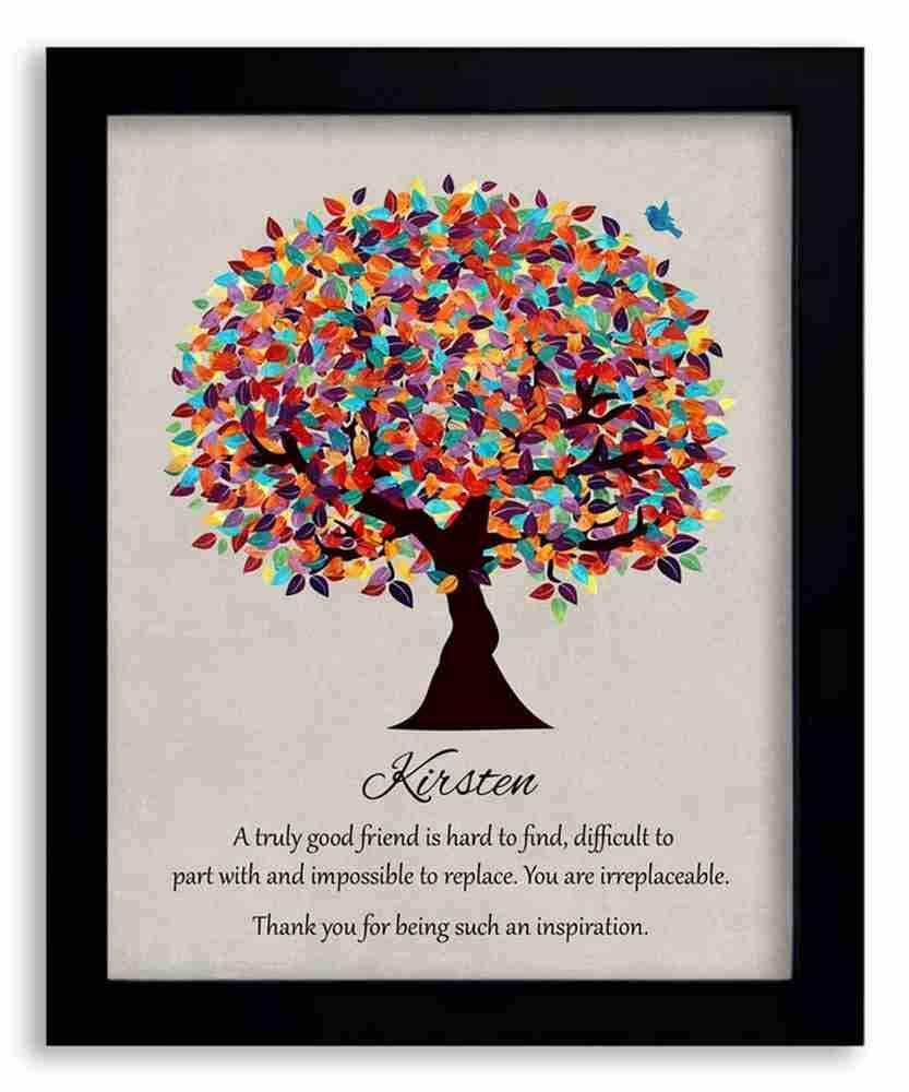 8x10 Personalized Framed Art Print - Colorful Tree Painting with Solid Wood Frame, Unique Gift for Friends, Mentor, Retirement, Farewell (LTC-P1492) - Perfect for Home Decor, Office Wall Art & Special Occasion Gifts