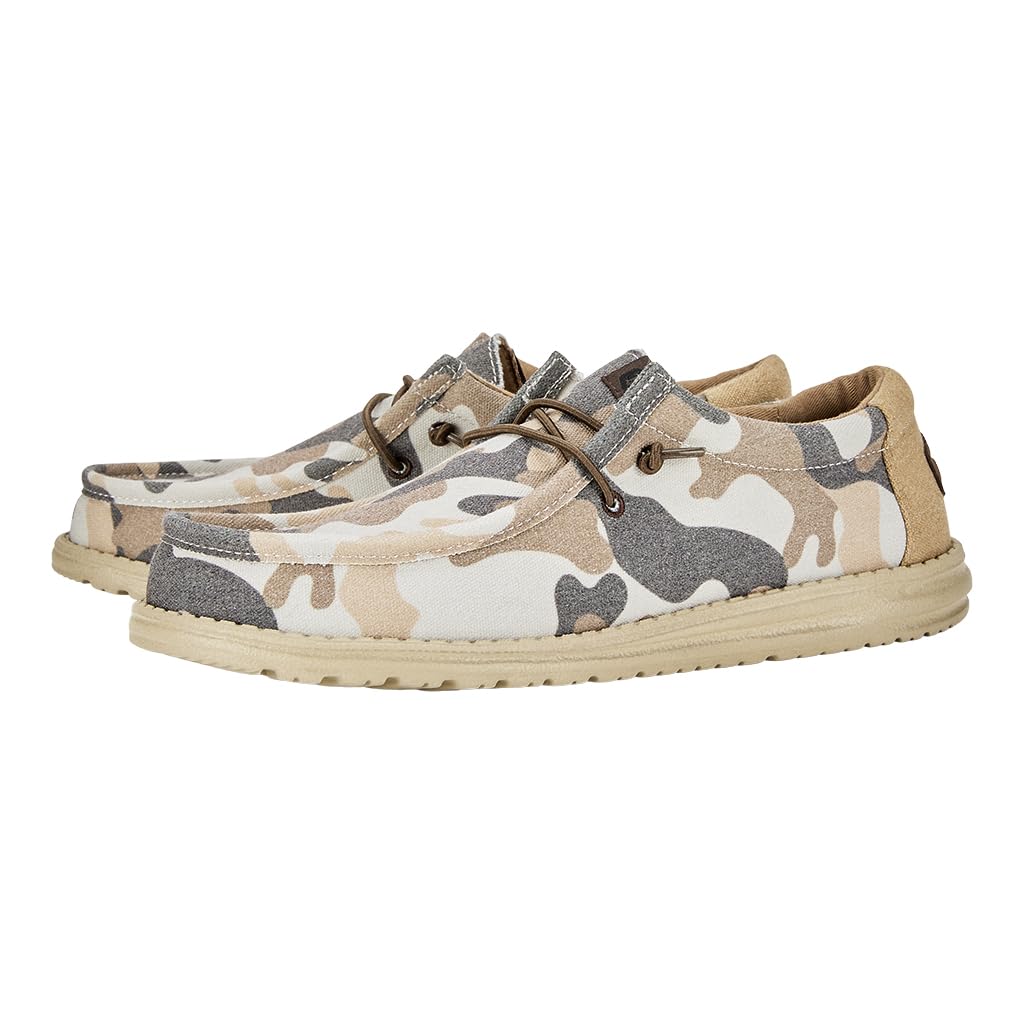 Hey Dude Men's Wally Washed Camo Slip-On Loafers - Lightweight Comfortable Shoes for Men | Perfect for Casual Wear, Travel & Everyday Use