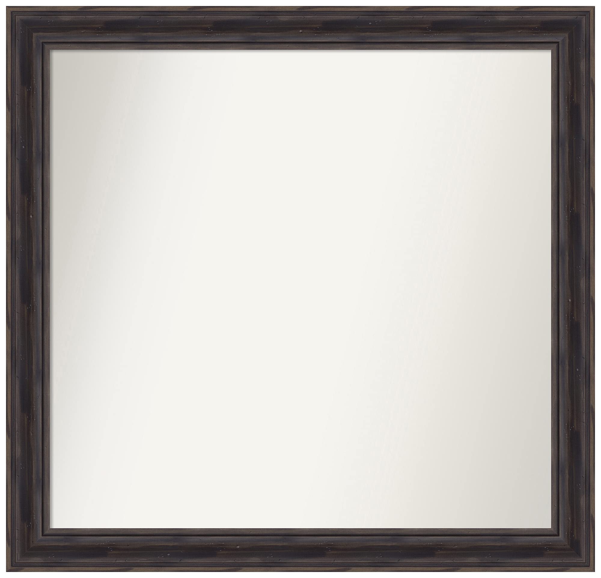 Amanti Art Rustic Pine Narrow Frame Non-Beveled Custom Wall Mirror - 25.5 x 26.5 Inches, Brown Bathroom Mirror - Perfect for Bedroom, Living Room & Entryway Décor