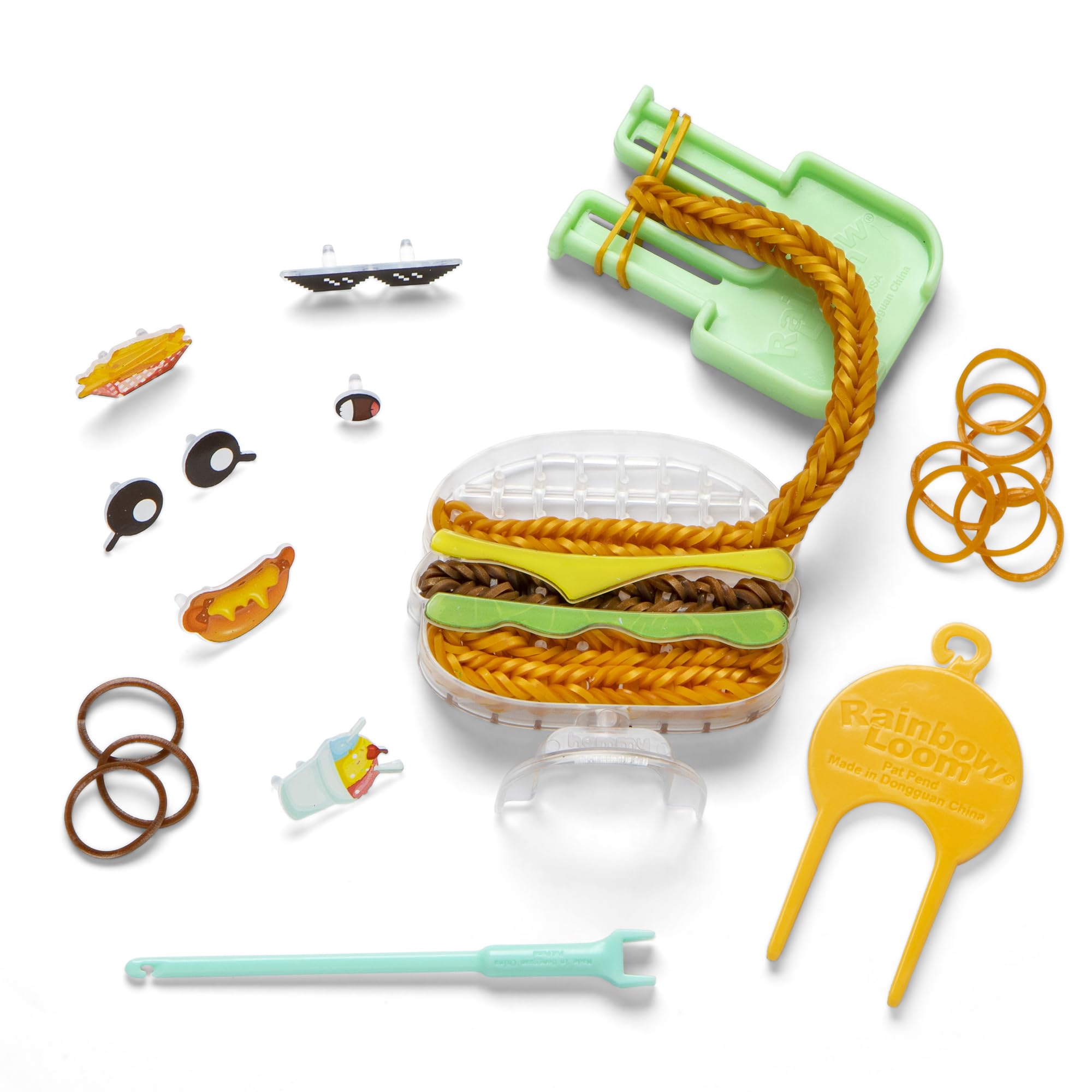 Rainbow Loom Loomies Food Figurines - 4 Character Rubber Band DIY Craft Kit - Make 4 Adorable Food Themed Characters - Perfect for Kids Parties, Creative Play & STEM Learning (Ages 7+)