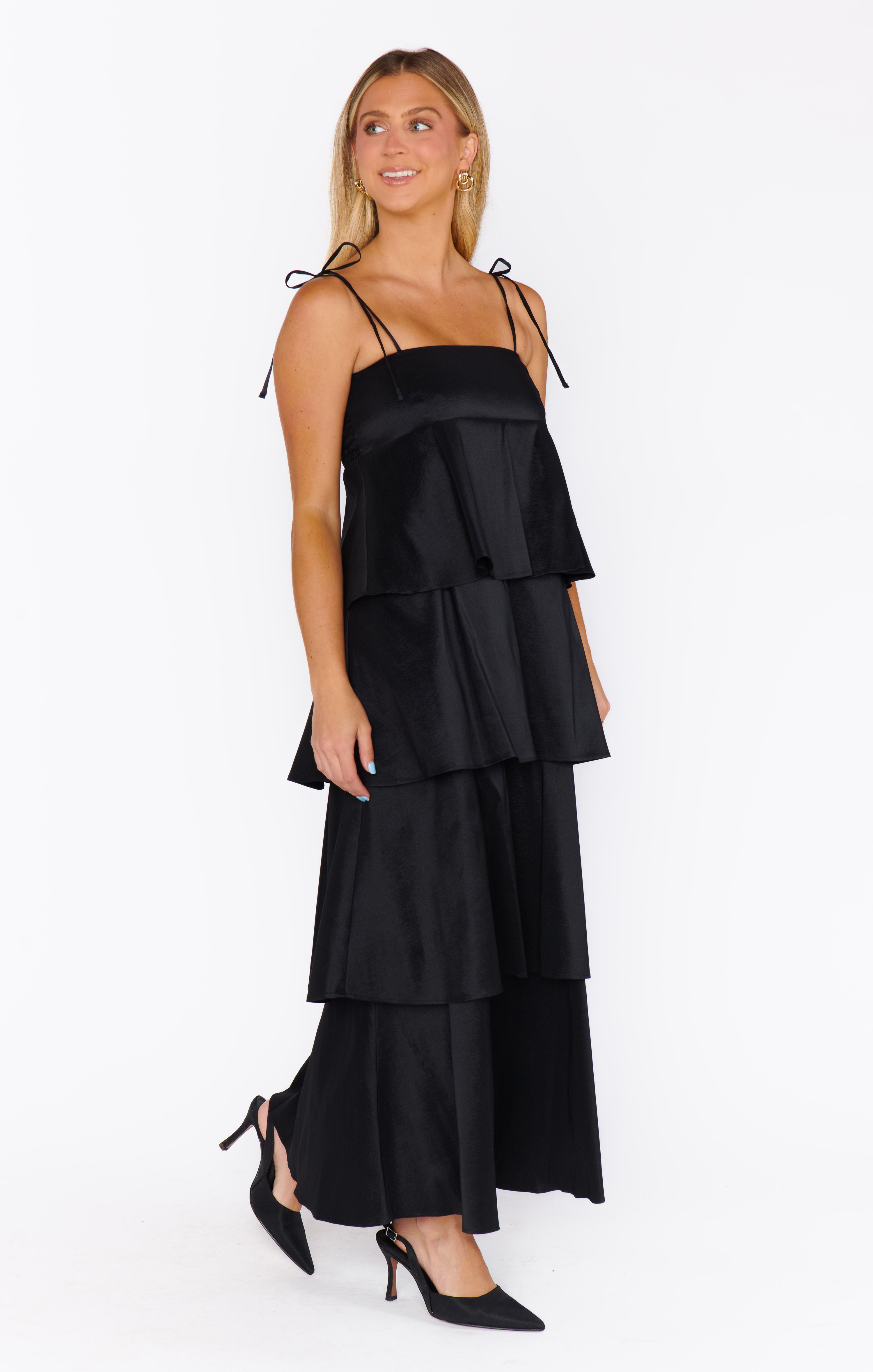 Meet Cute Black Taffeta Party Dress - Elegant Formal Evening Gown for Prom, Cocktail Parties & Special Occasions