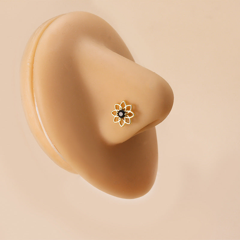 20G Hamsha Straight Nose Screw - Stainless Steel Body Piercing Jewelry for Cartilage, Nose, and Ear - Perfect for Everyday Wear and Special Occasions