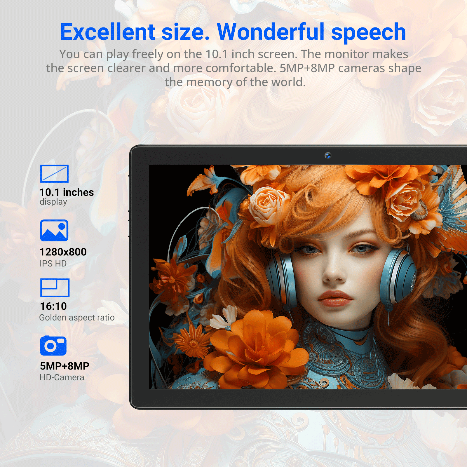 XGODY N01Pro 10.1 Inch Android 12 Tablet with 10GB RAM 256GB Storage, Dual Camera & Dual Band WiFi - Perfect for Work, Study and Entertainment