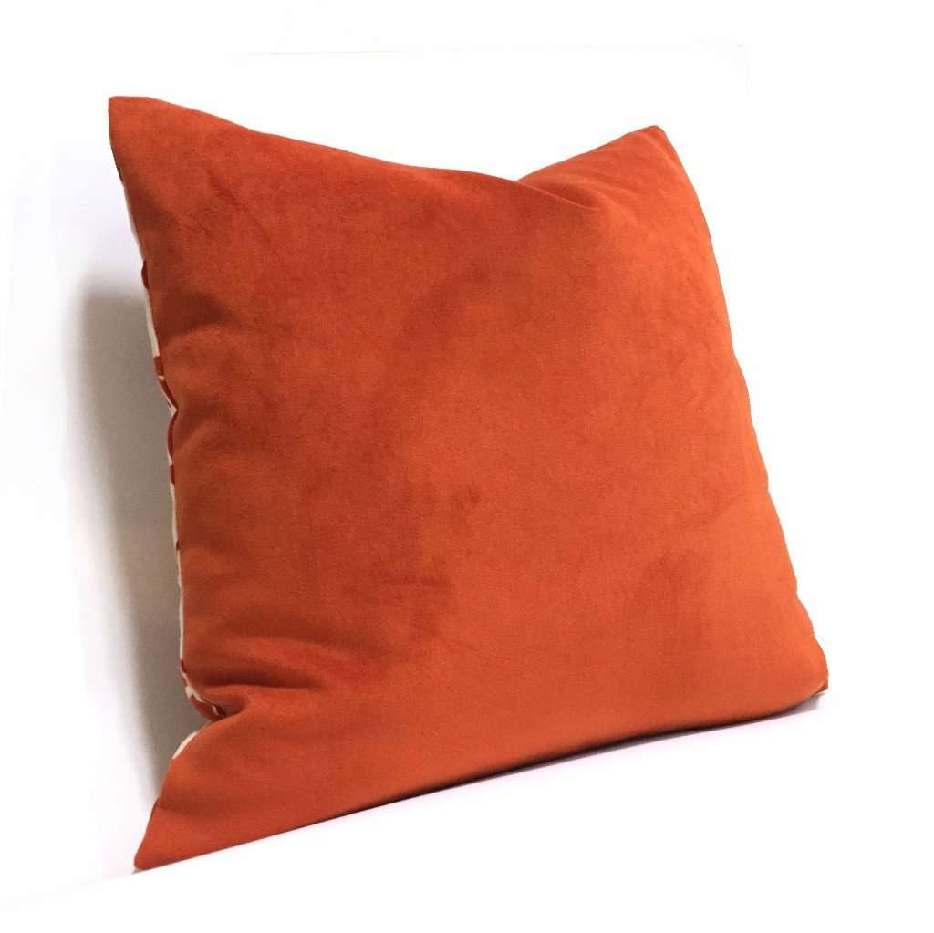 Premium Solid Orange Brooklyn Velvet Pillow Cover - Soft Luxury Decorative Cushion Case for Sofa, Bed & Home Decor