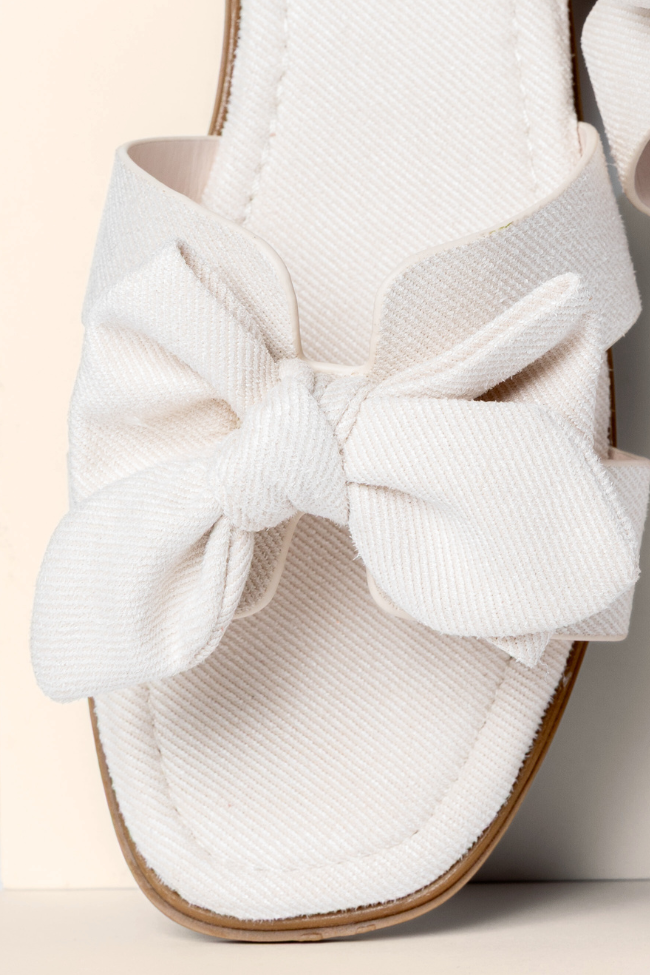 Reagan Ivory Bow Sandals for Women | Elegant Summer Wedding Shoes | Comfortable Block Heel Sandals for Brides, Bridesmaids & Special Occasions