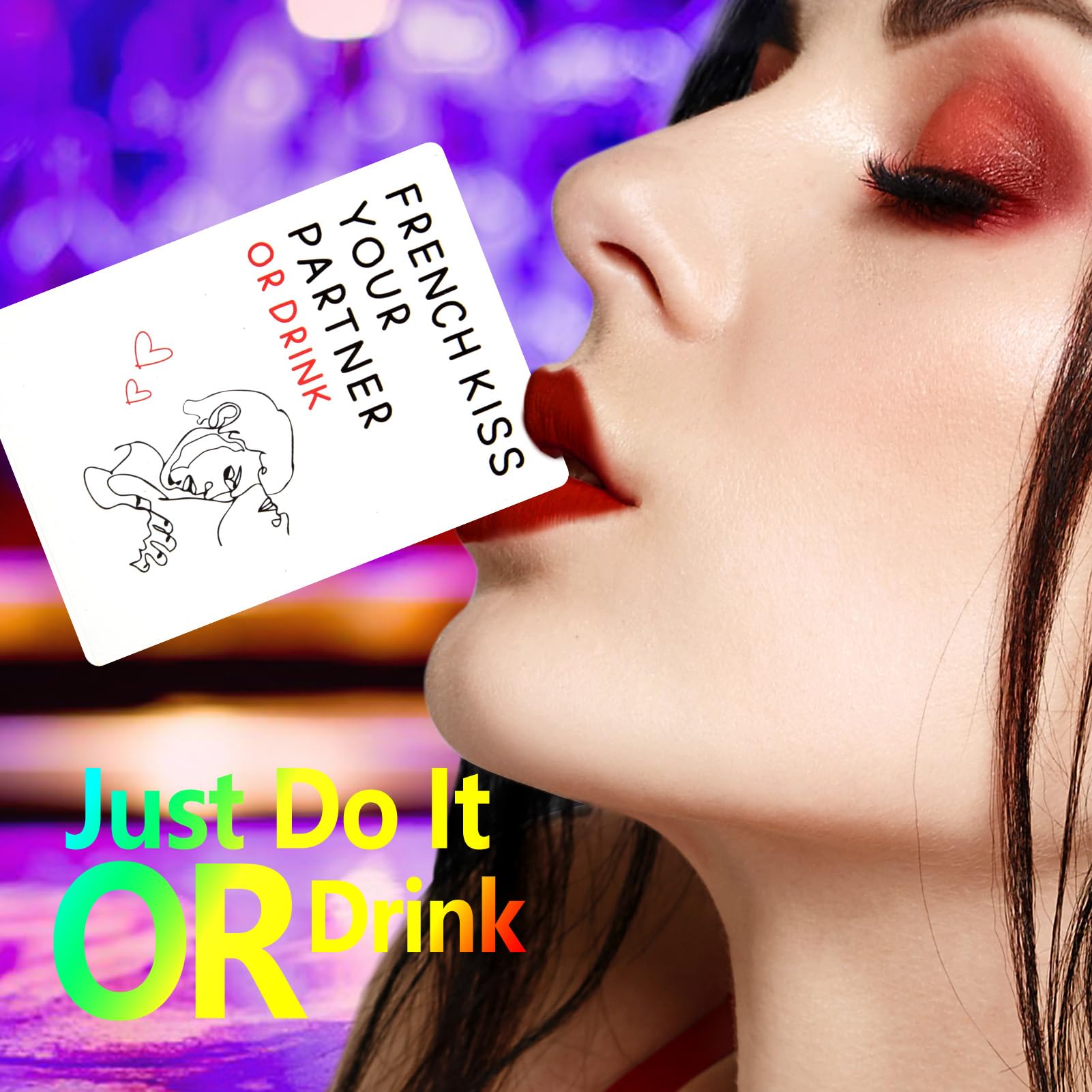 Adult Drinking Game Cards - Erotic Couples Card Deck for Adventurous Date Nights & Intimate Bedroom Fun - Sexy Party Game for Lovers