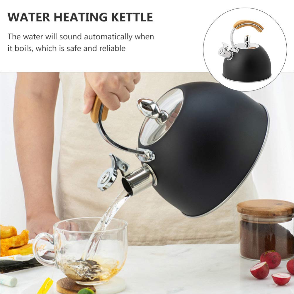 1 Pc Stainless Steel Whistling Tea Kettle - Portable Household Water Heating Kettle for Stovetop & Camping - Durable & Practical Kitchen Essential for Tea, Coffee & Hot Water