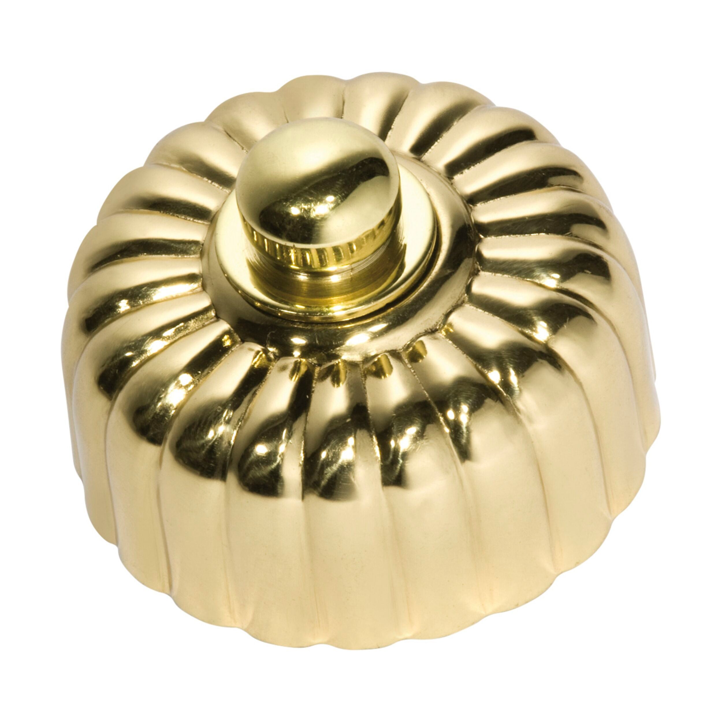 5483 Dimmer Fluted Polished Brass D55xP40mm - Vintage Style Light Switch for Home Decor, Bedroom, Living Room, Office Lighting Control