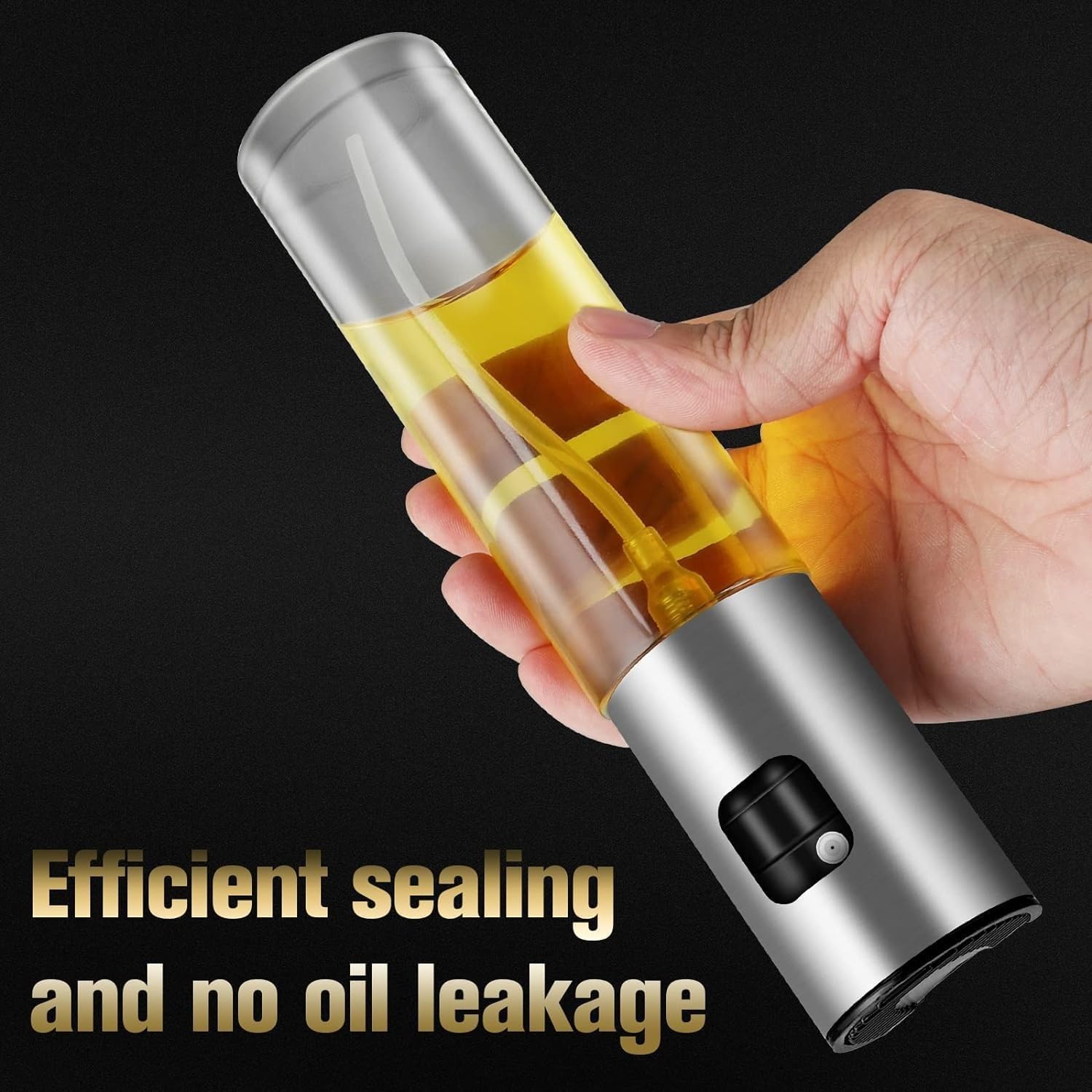 Uzox 210ml Glass Olive Oil Spray Bottle for Cooking - Kitchen Oil Mister for Salad, Baking, Frying & BBQ - Premium Oil Spritzer with Fine Mist Spray - Perfect for Healthy Cooking, Grilling & Food Prep
