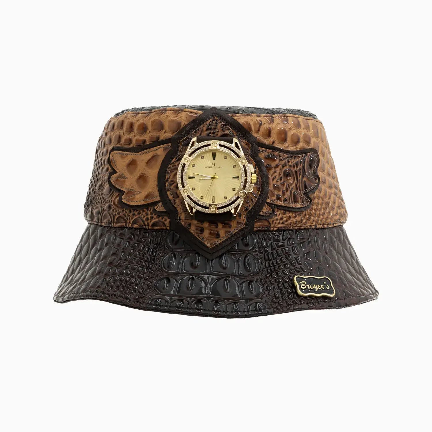 Breyer's Buck 50 Genuine Leather Bucket Hat with Adjustable Strap - Stylish Outdoor Sun Protection for Hiking, Fishing, and Casual Wear