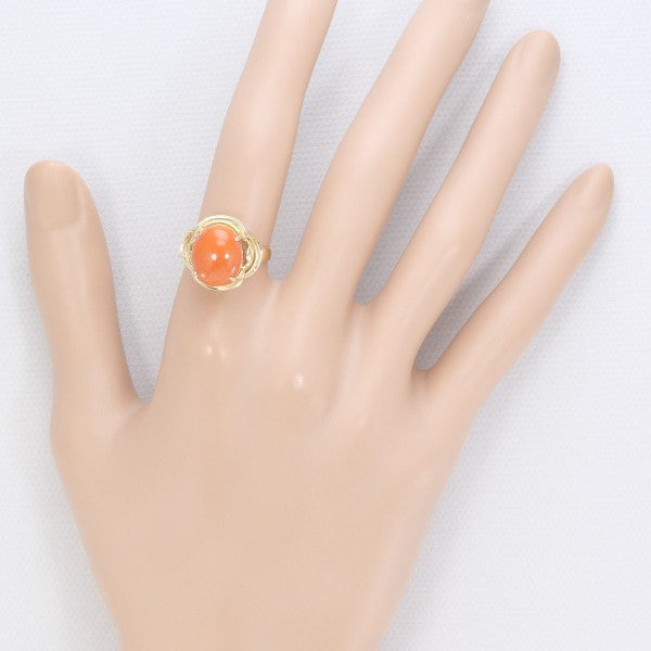 18K Yellow Gold Coral Ring for Women – Elegant Handmade Jewelry Gift for Birthday, Anniversary & Valentine’s Day – Perfect for Beach Weddings, Summer Parties & Boho Fashion