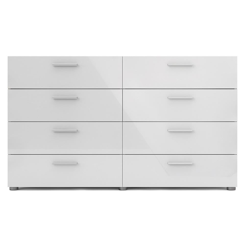 Pemberly Row 3-Piece Bedroom Set - 2 Oak & White Nightstands with 1 Double Dresser | Modern Bedroom Furniture for Master & Guest Rooms