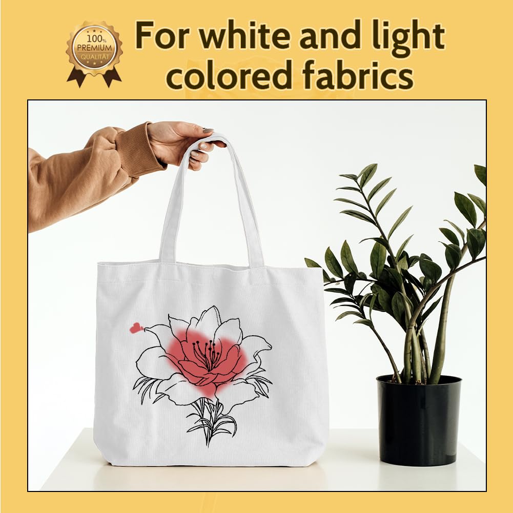 TransOurDream Tru-T Shirt Heat Transfer Paper 10 Sheets A4 - Printable Iron On Transfers for Inkjet & Laser Printers - HTV Heat Transfer Vinyl for White & Light Fabrics - Easy to Cut (TOD-03-10) - Perfect for DIY T-Shirts, Tote Bags & Custom Apparel Projects