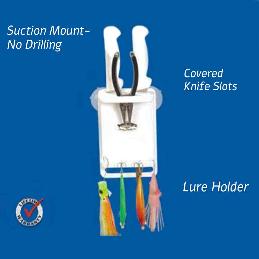 Deep Blue Marine Knife Pliers & Rig Holding Tool - Stainless Steel Fishing Gear for Saltwater & Freshwater Anglers - Perfect for Boat, Kayak, and Shore Fishing