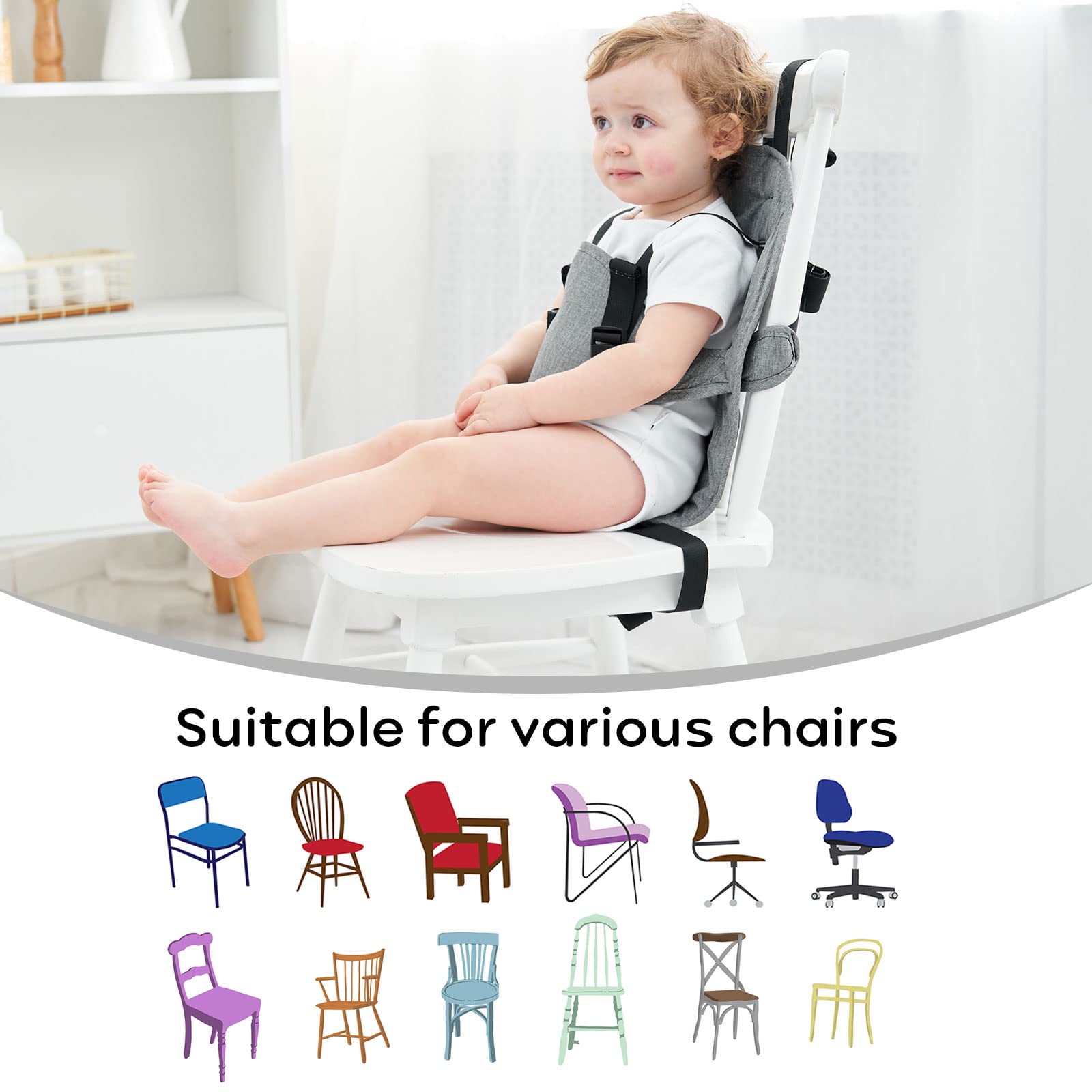 Portable Baby High Chair Harness Seat - Lightweight Travel Booster for Toddlers & Infants - Secure Dining Table Seat for Restaurants, Airplanes & Outdoor Adventures - Must-Have Baby Travel Gear
