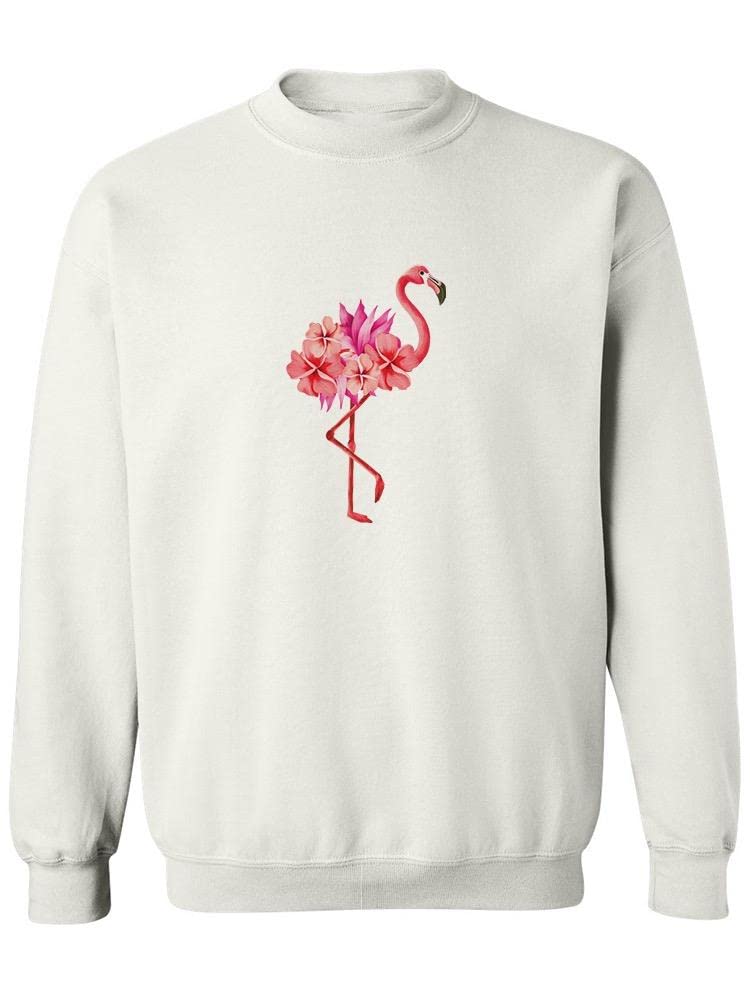 Women's Floral Flamingo Print Sweatshirt - Smartprints SPIdeals Designs | Cute Casual Outfit for Spring & Summer Fashion