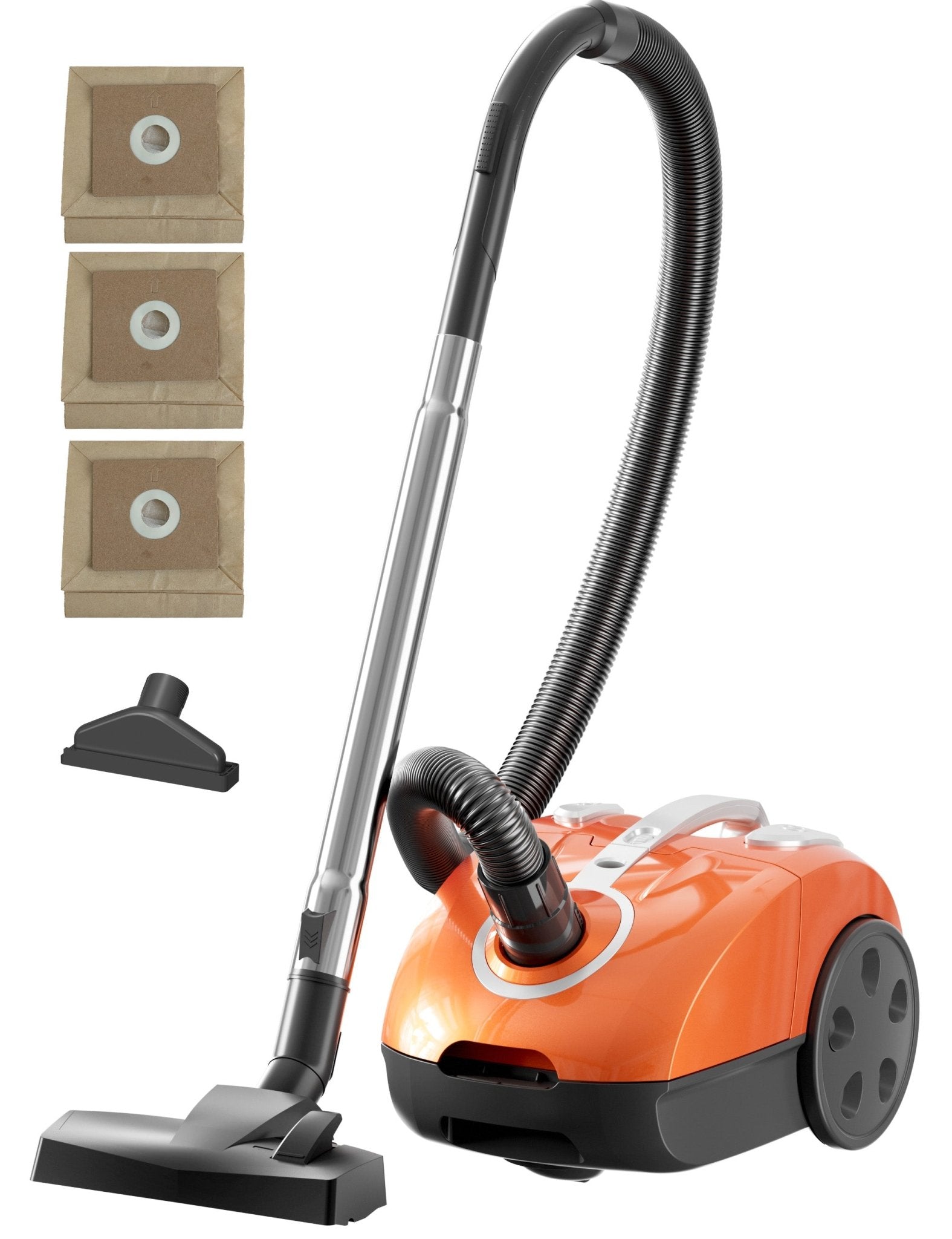 NB CA001 Bagged Canister Vacuum Cleaner with Automatic Cord Rewind | Portable Corded Vacuum with 3 Replacement Bags | Ideal for Home, Office & Carpet Cleaning