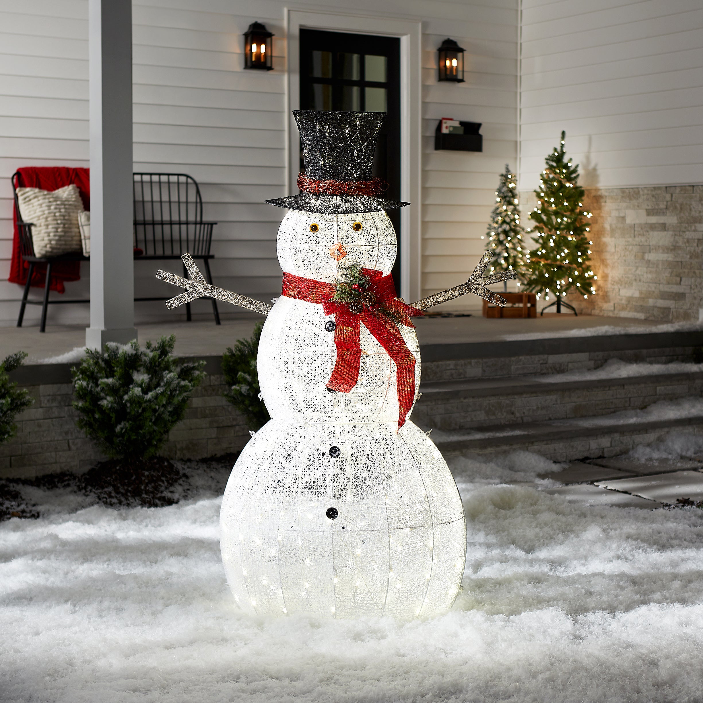 60 Inch Snowman Decoration with Warm White LED Lights - Outdoor Christmas Yard Decor for Holiday Party & Winter Festival