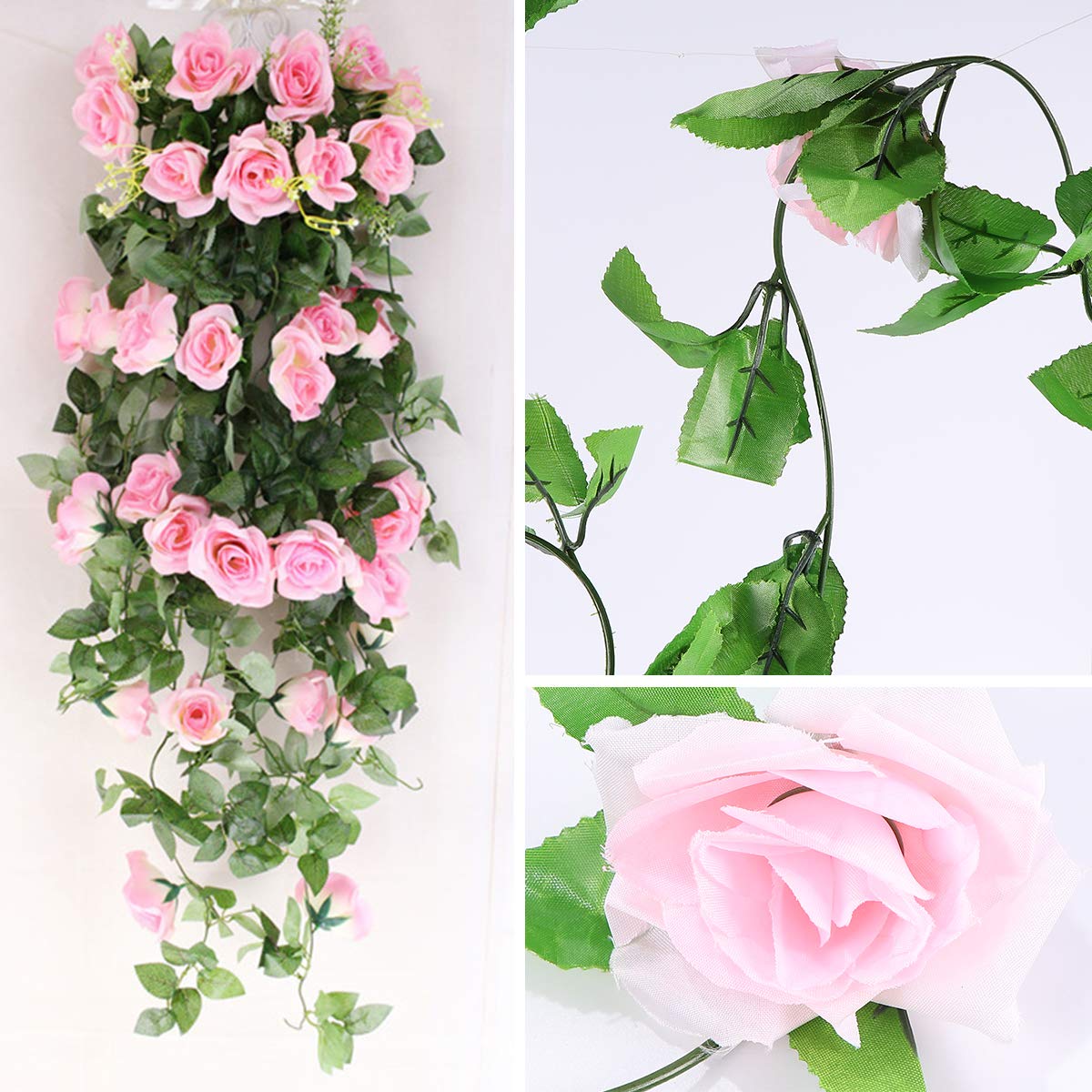 BESPORTBLE Artificial Rose Vine - 1pc Realistic Fake Rose Rattan Decor for Home, Wedding, Party & Garden Floral Arrangements | Water-Resistant Faux Flowers