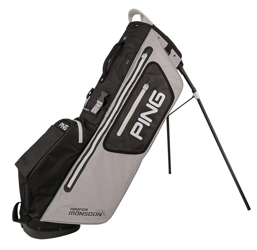 Ping Hoofer Monsoon Golf Stand Bag - Lightweight Waterproof Golf Bag with 5-Way Divider - Perfect for Rainy Days & All-Weather Golfing