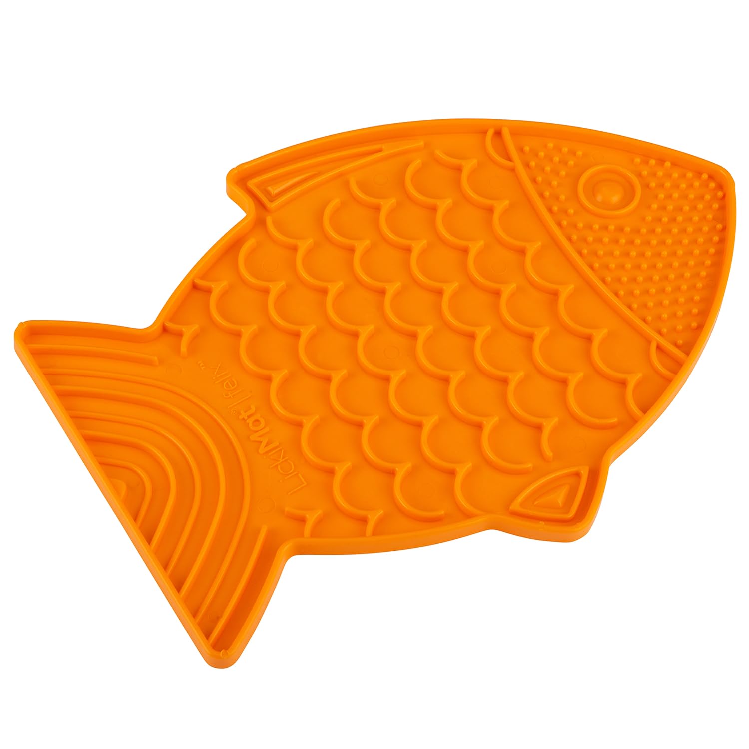 LickiMat Felix Fish-Shaped Slow Feeder Cat Lick Mat - Anxiety & Boredom Relief for Cats - Perfect for Wet Food, Treats, Yogurt & Peanut Butter - Fun Alternative to Slow Feed Bowls (Orange) - Great for Mealtime Enrichment & Stress Reduction