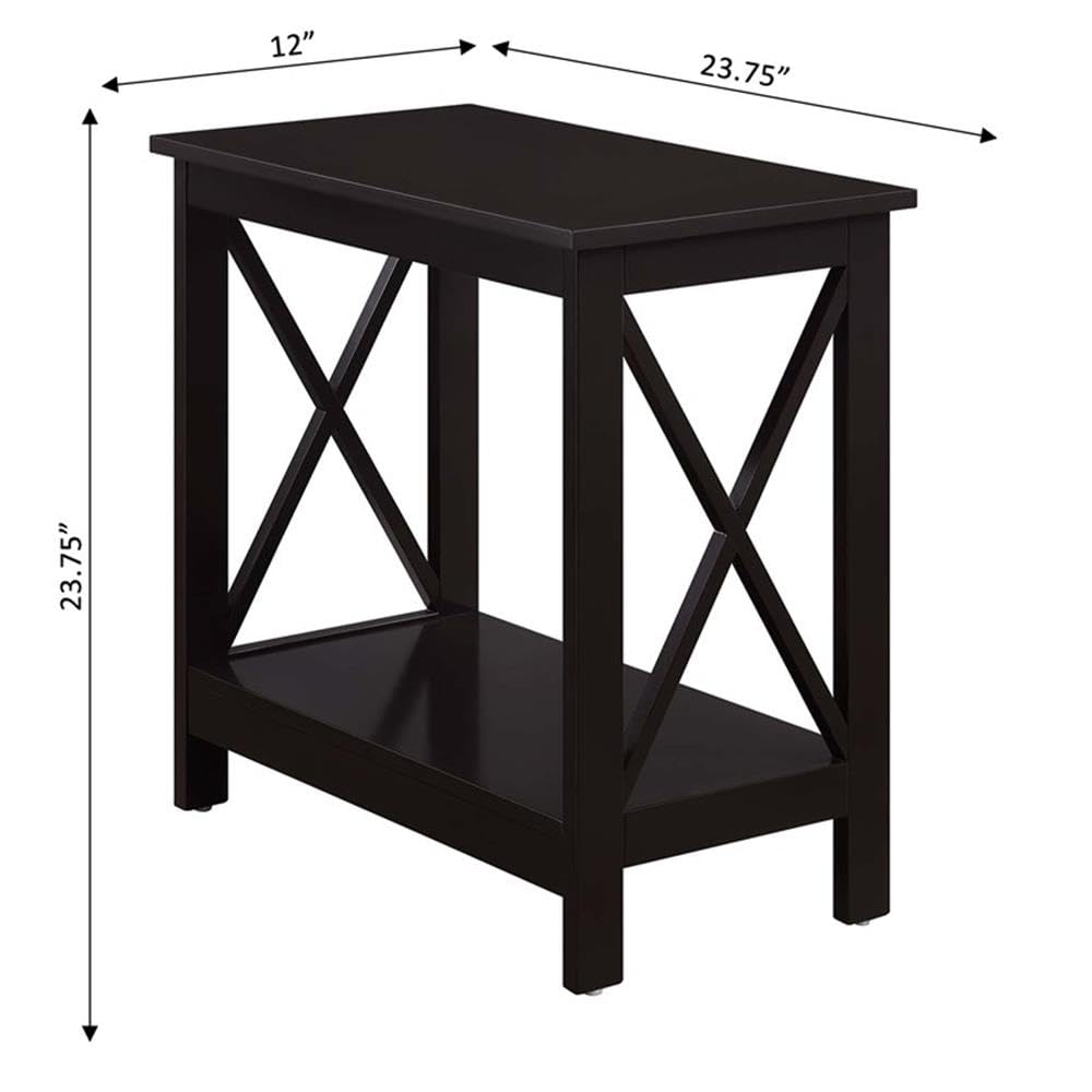 Pemberly Row Modern Wood Nightstand with Shelf - Espresso Finish - Stylish Bedside Table for Living Room, Bedroom & Office