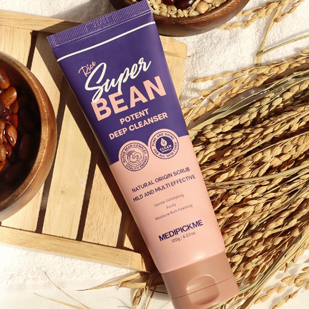 Rice Super Bean Potent Face Wash - Gentle Rice Wash Soft Cream Facial Cleanser for Deep Cleansing & Buildup Removal | Perfect for Daily Skincare Routine & Acne-Prone Skin