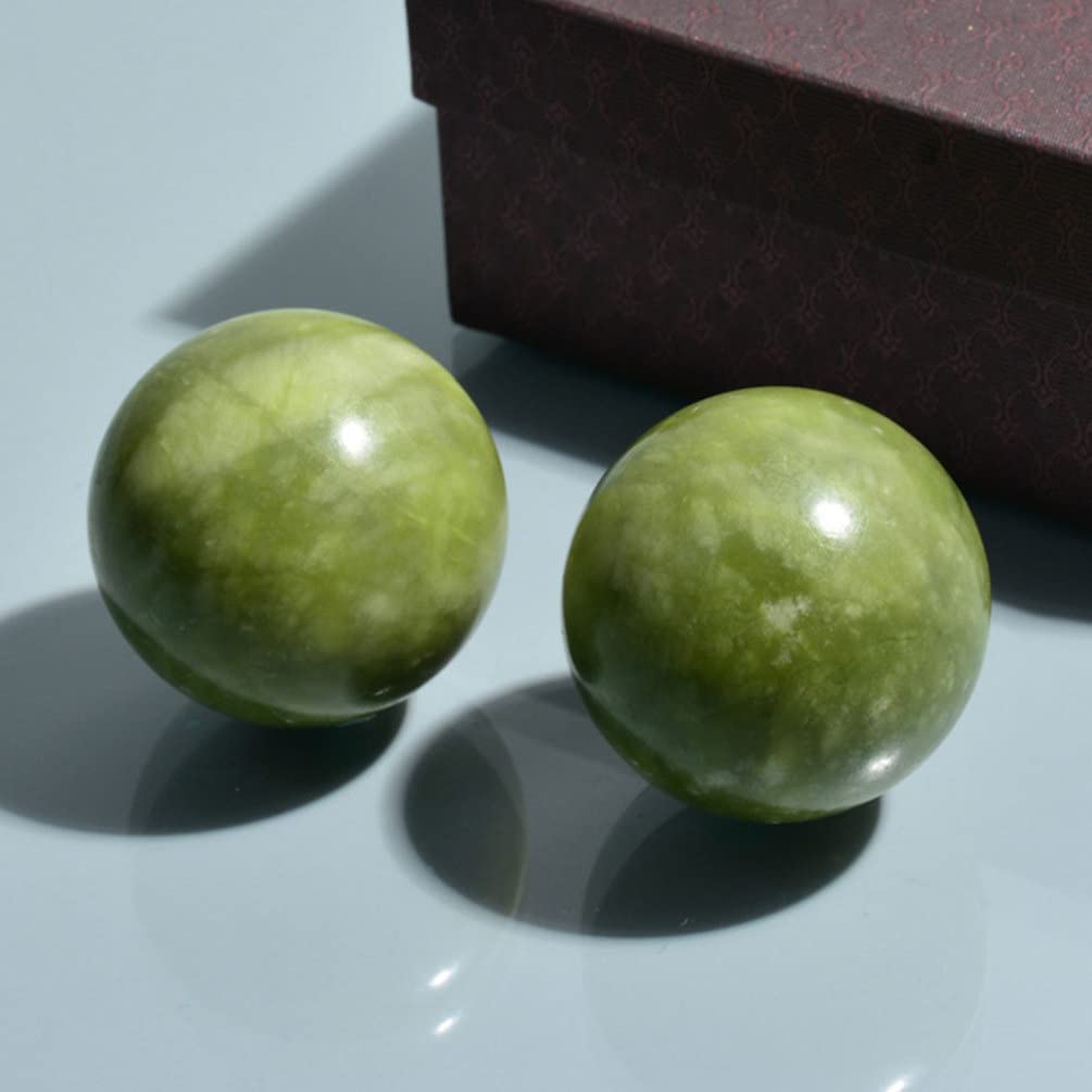 Premium 2-Piece Chinese Baoding Balls - Jade Health Exercise & Massage Hand Balls for Stress Relief, Finger Strength, and Meditation - Perfect for Home, Office, Travel & Outdoor Use