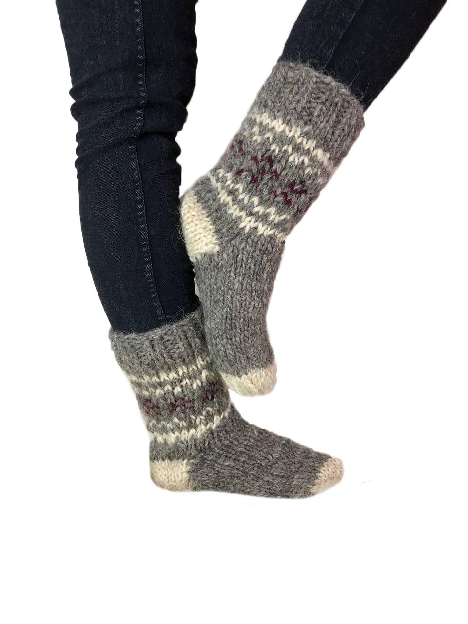 100% Pure Organic Sheep Wool Socks for Men - Handmade Extra Thick Winter Warm Bed Socks - Large Sizes 13-13.5 - Perfect Christmas Gift for Him - Cozy Home, Office & Outdoor Wear