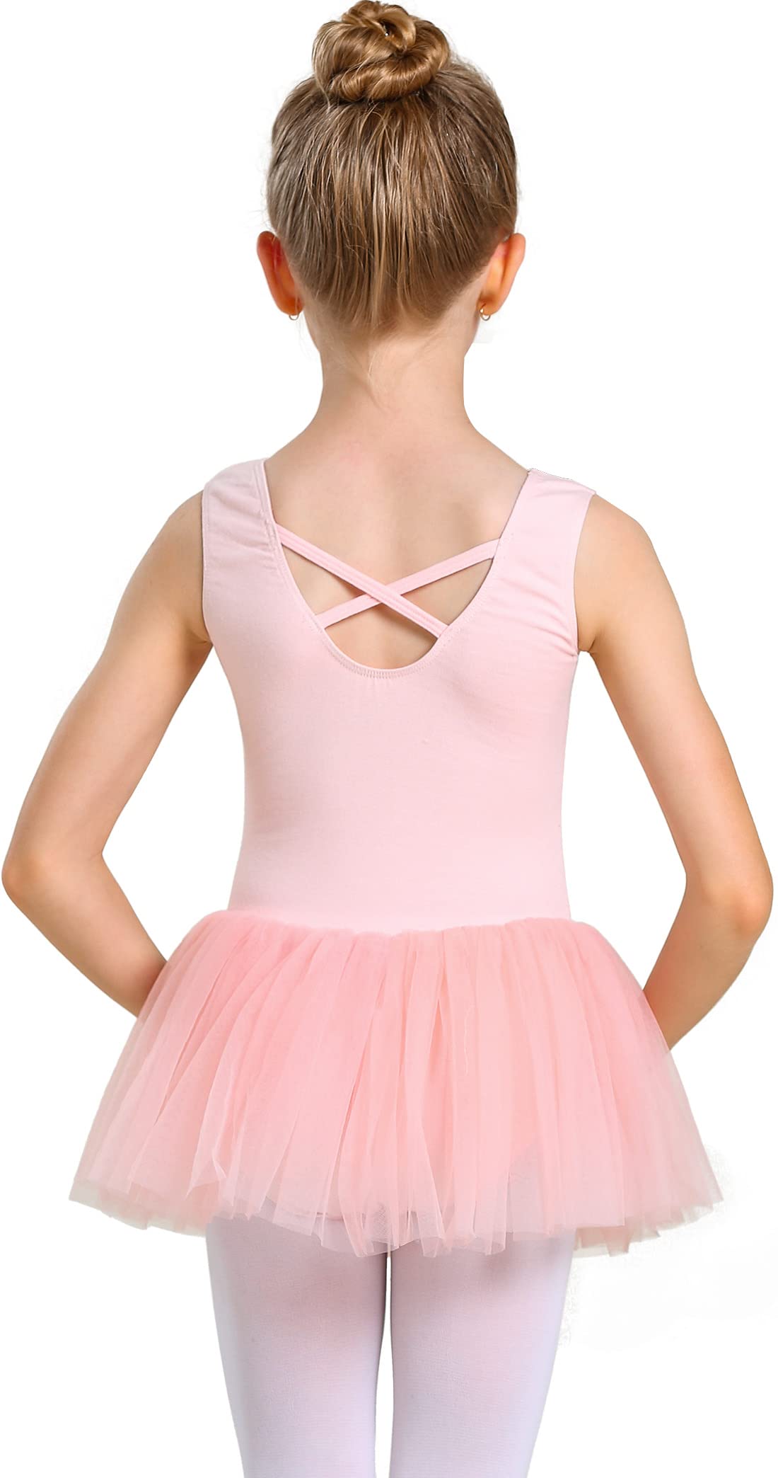 Girls Ballet Leotard with Skirt - Toddler Dance Outfit for Gymnastics & Ballerina Performance | Classic Short Sleeve Leotard Dress for Dance Class, Recital & Ballet Practice