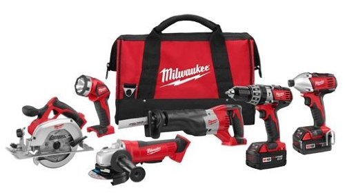**DEWALT M18 18V Cordless 6-Tool Combo Kit with 2 x 3.0Ah Batteries & Soft Case - Power Drill, Impact Driver, Circular Saw, Reciprocating Saw, Work Light, Tool Bag - Perfect for DIY, Construction & Home Improvement Projects**