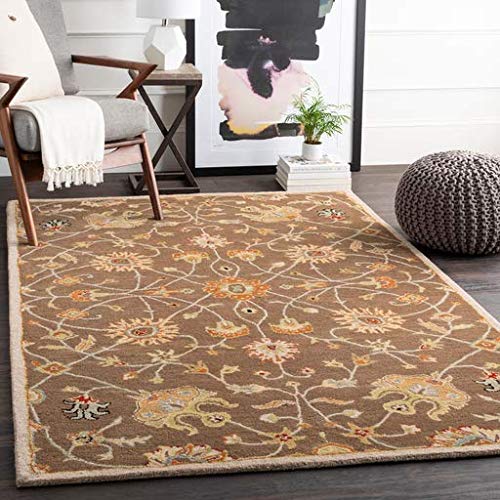 Surya Floral Traditional Area Rug 6x9 Feet Brown - Perfect for Living Room, Bedroom & Home Decor