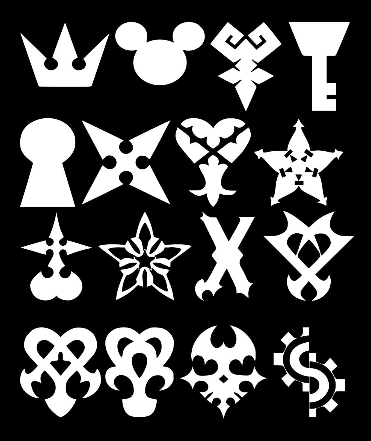 2 Pack Kingdom Hearts Symbols Vinyl Decal Stickers - Waterproof Car, Truck, SUV, Van, Wall, Window, Laptop Decals - Perfect for Gaming Fans, Room Decor & Vehicle Customization