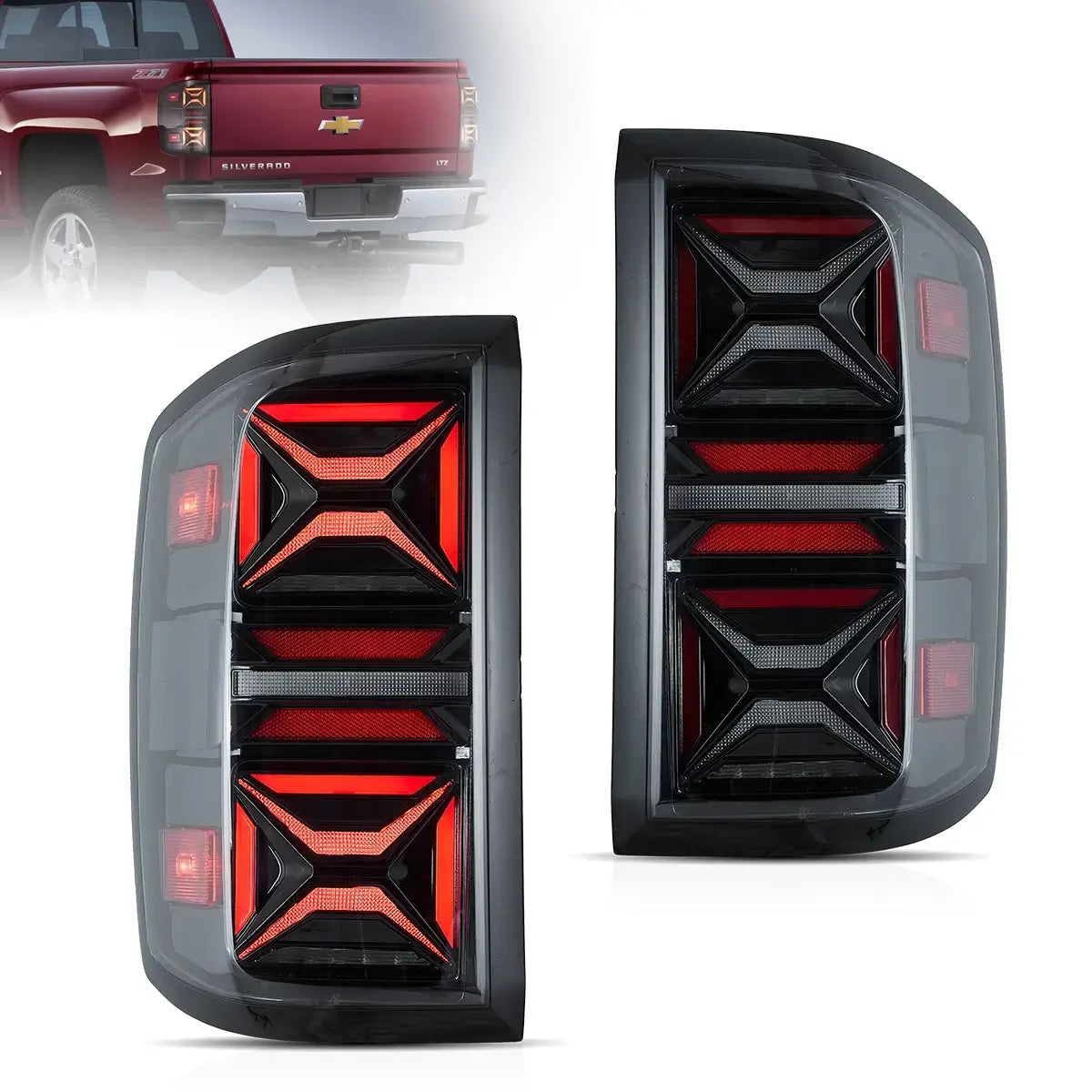 2014-2018 Chevrolet Silverado LED Tail Light Assembly with Dynamic Welcome Lighting - Upgrade for Enhanced Visibility & Style | Perfect for Night Driving & Custom Truck Modifications