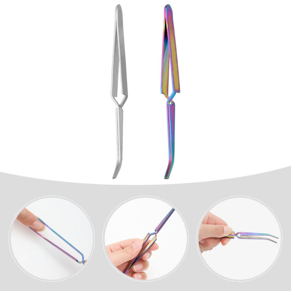 EXCLUZO 2-Piece Professional Nail Pinching Tools Set - Multi-Functional Nail Shaping Tweezers & Manicure Pincher Clips for Nail Art, Curve Nail Extension & Perfect Shaping - Ideal for Salon, Home Manicure & DIY Nail Designs