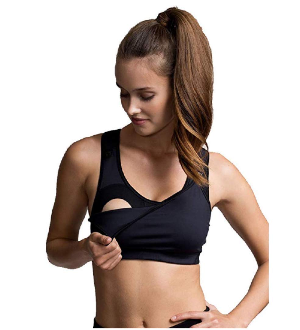 BOOB Designs Fast Food Nursing Sports Bra - Comfortable Maternity & Nursing Bra for Active Moms - Perfect for Workouts, Running, and Breastfeeding On-The-Go