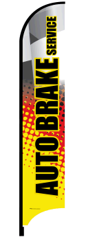Feather Flag Banner for Auto Brake Service - High Visibility Advertising for Car Repair Shops & Auto Service Centers - Perfect for Grand Openings, Promotions & Roadside Advertising