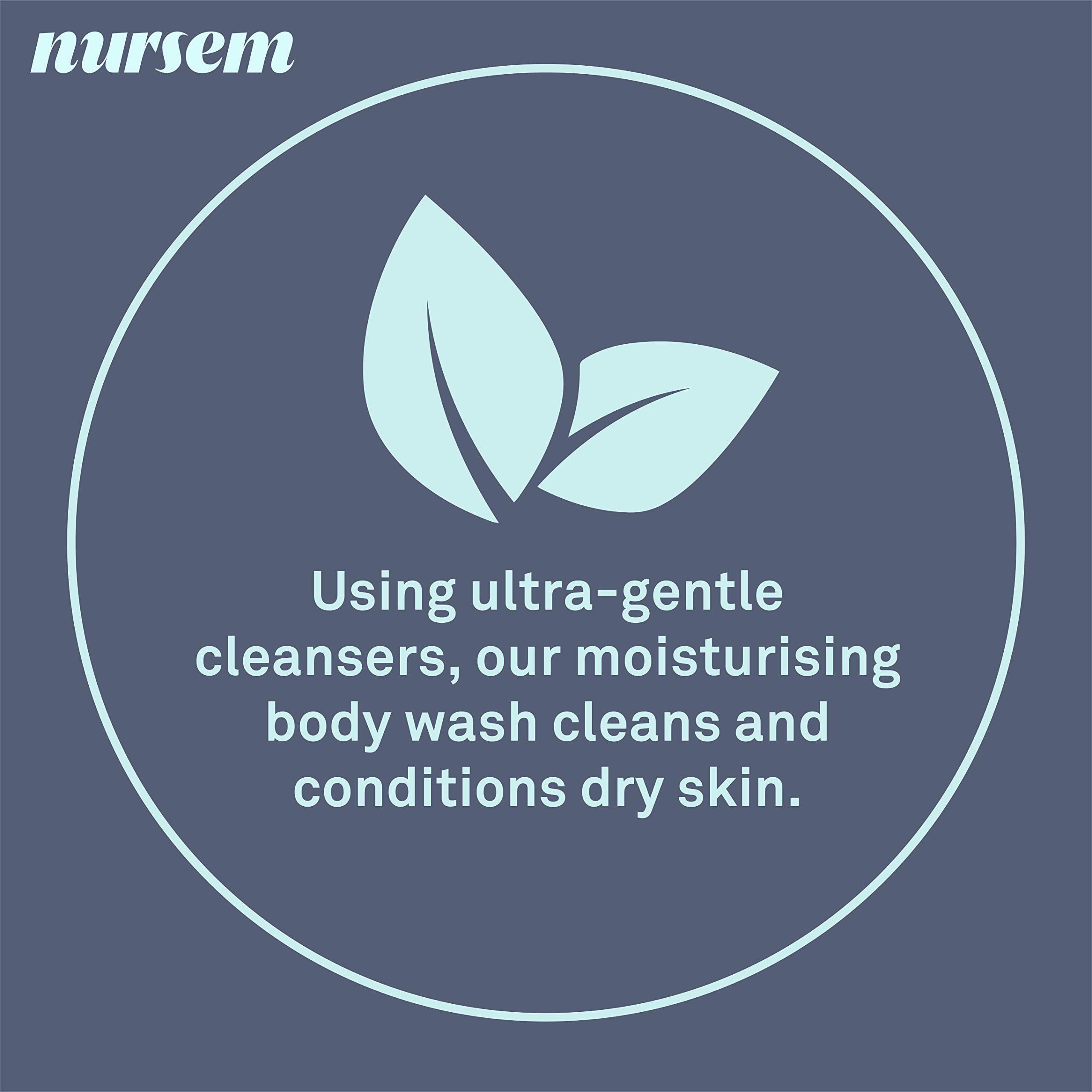 Nursem CARING BODY WASH 250ml - Ultra-Gentle Eczema Body Wash for Dry & Sensitive Skin | Soothes Irritation, Hydrates & Nourishes | Perfect for Daily Shower & Bath Routine