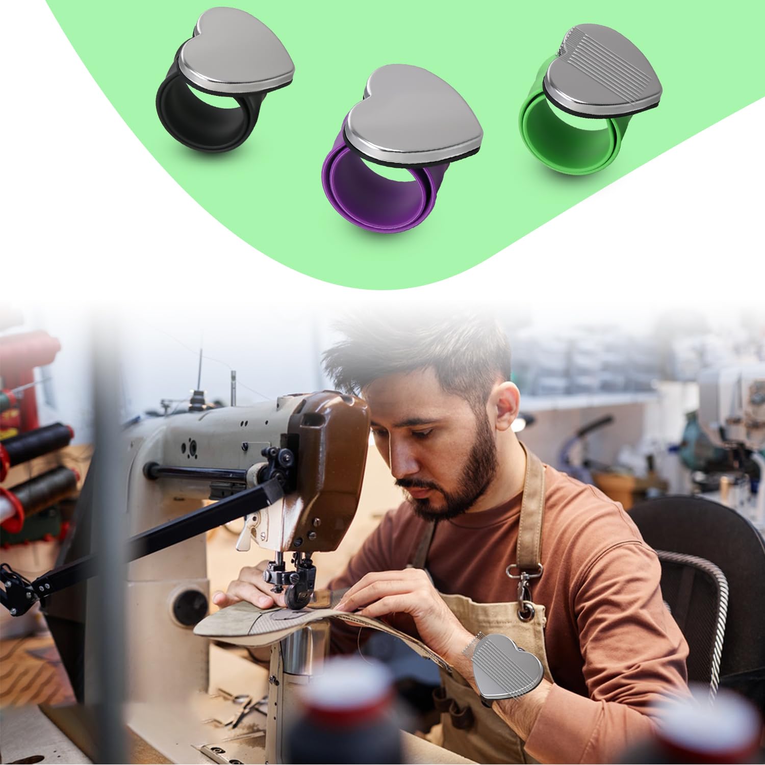 3 Packs Magnetic Pin Holder Wristband - Purple Green Black Silicone Wristband for Sewing Pins, Hair Clips & Styling | Secure & Convenient Magnetic Wristband for Crafting, DIY Projects & Hair Salons (Heart Shape)