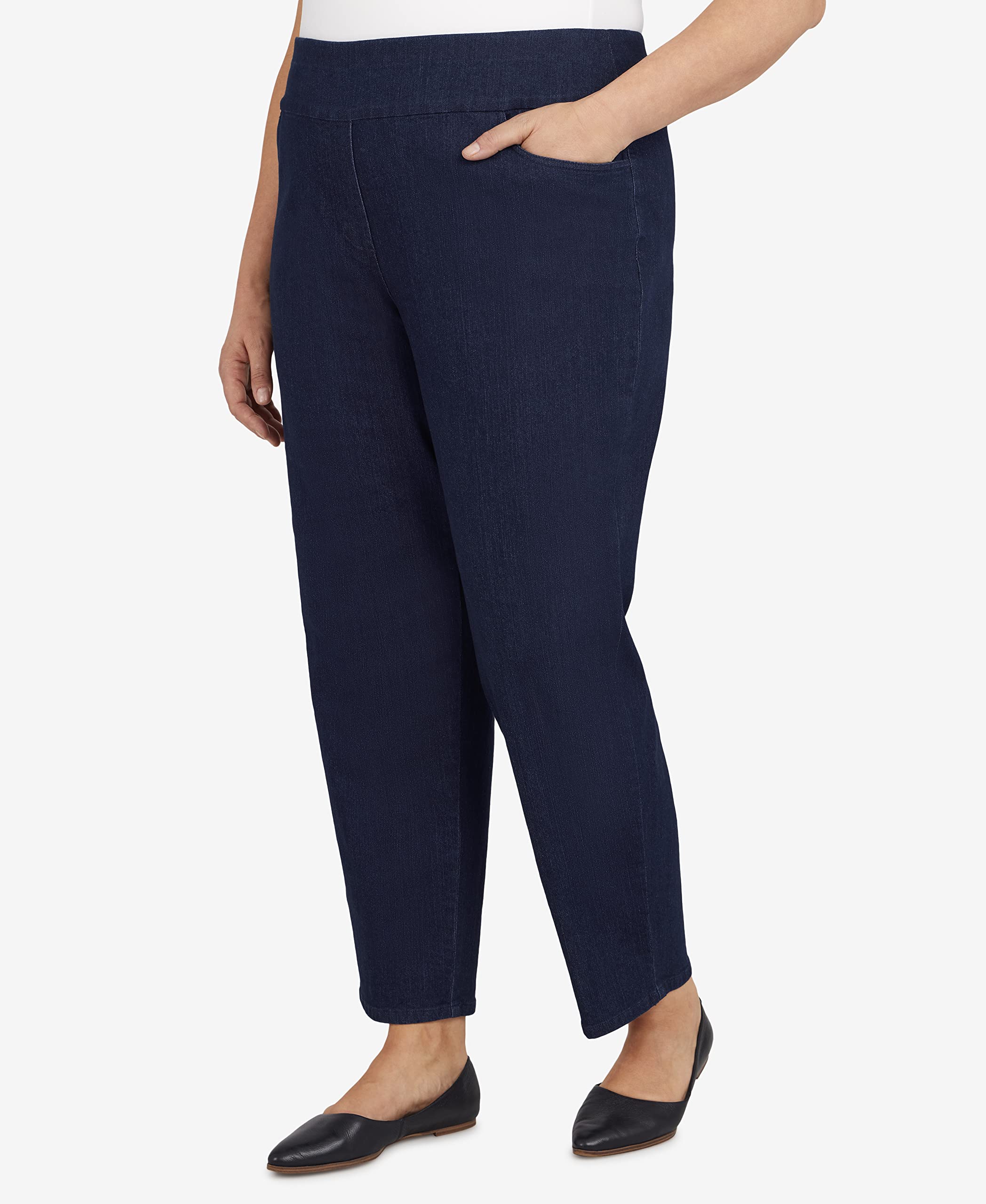 Alfred Dunner Women's Plus Size Super Stretch Mid Rise Capri Pants - Comfortable Casual Wear for Work & Travel