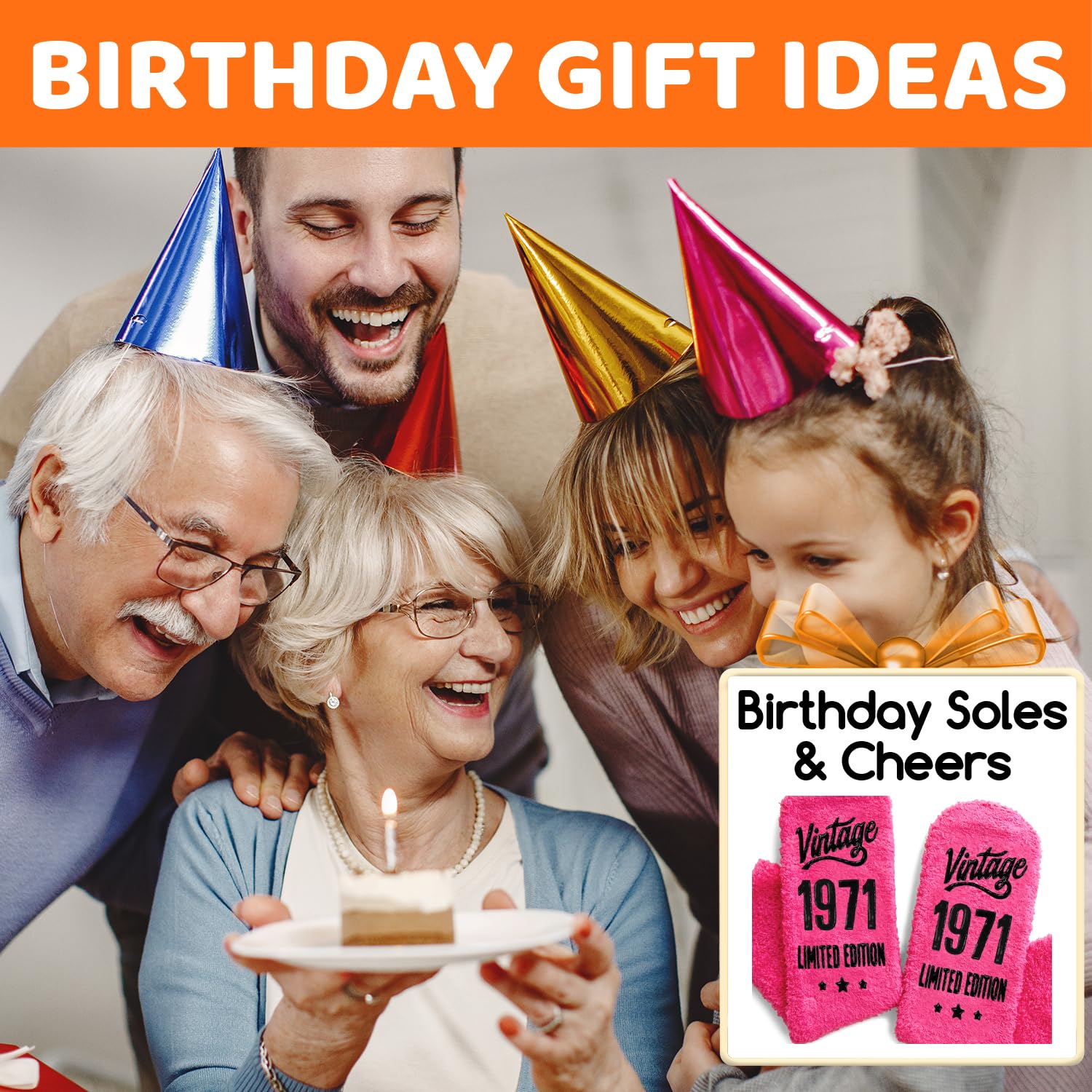 HappyPop 55th & 60th Birthday Gifts for Women - Funny Novelty Socks for Mom, Grandma & Senior Women Ages 51-60 - Perfect Retirement, Mother's Day & Anniversary Gift Idea for Elderly Ladies